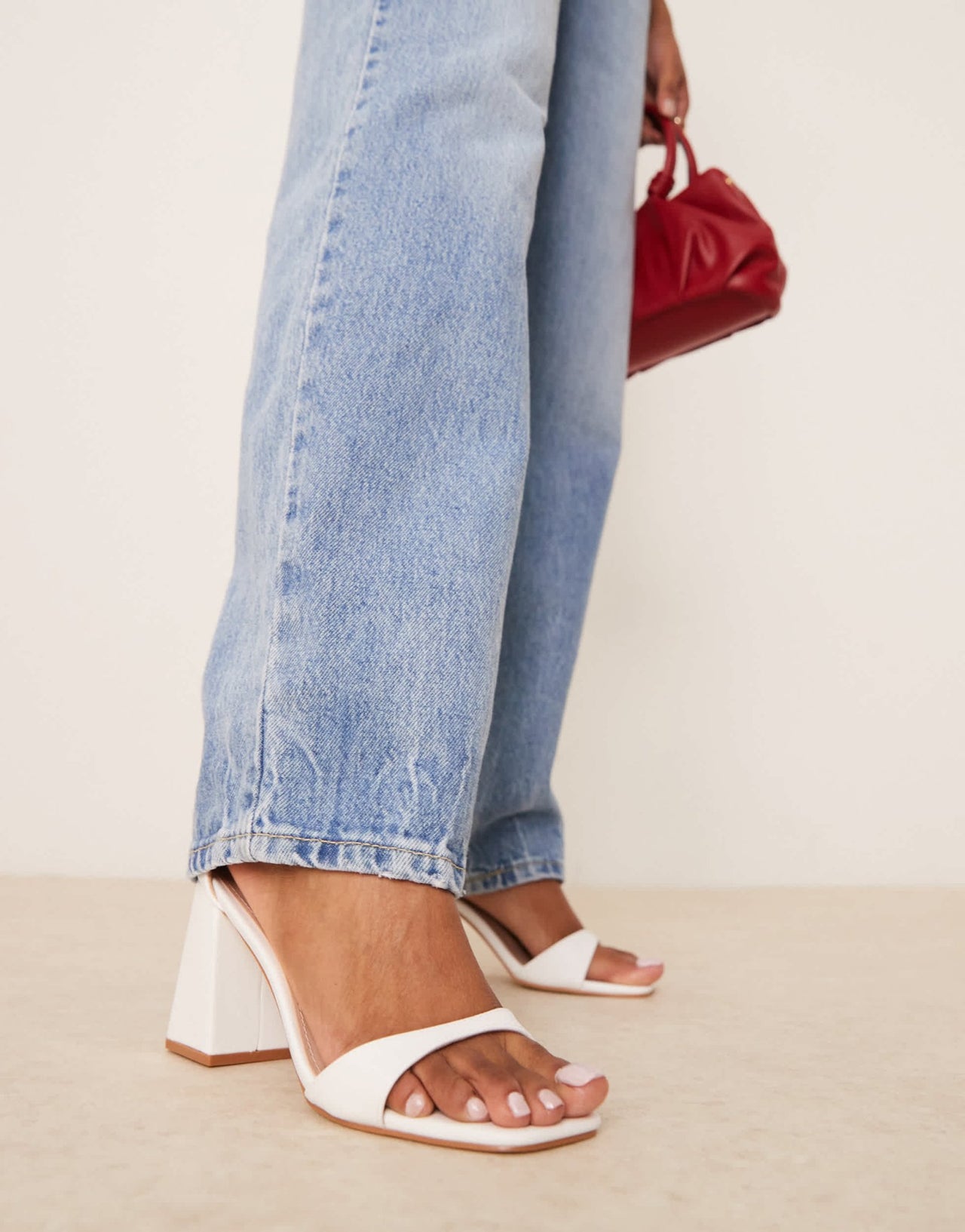 RAID Niya mid block heeled sandals in white - ASOS Sample Sale EU Store
