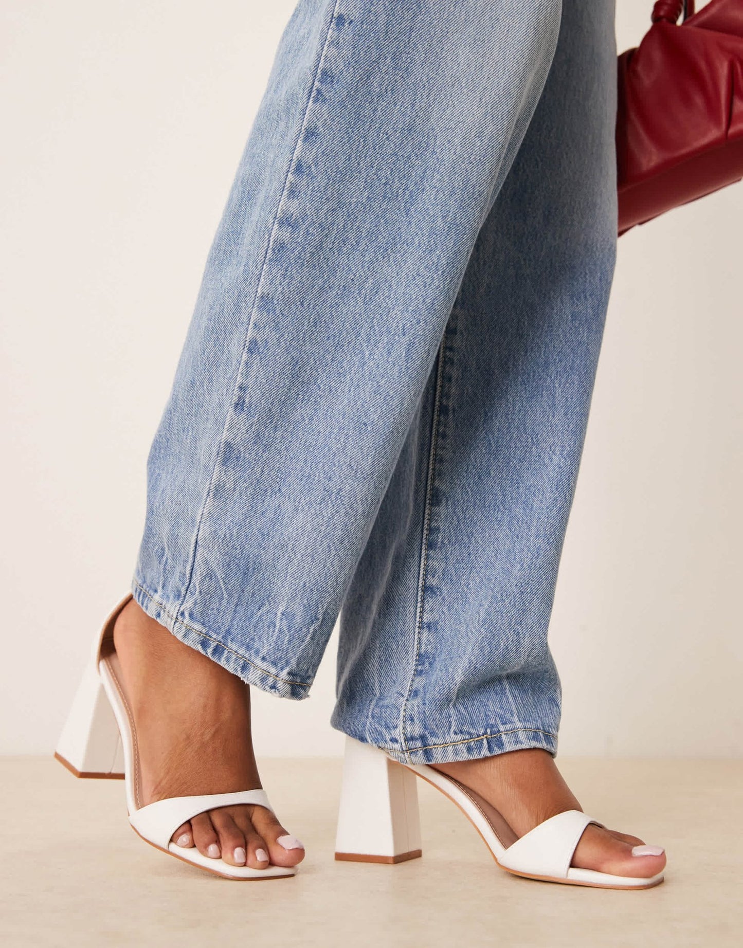 RAID Niya mid block heeled sandals in white - ASOS Sample Sale EU Store