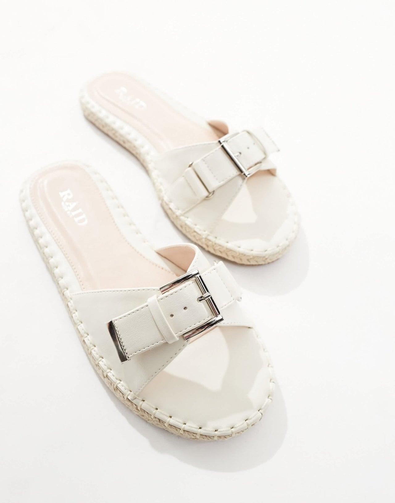 RAID Wide Fit Ruheen flat espadrille sandals in off white - ASOS Sample Sale EU Store