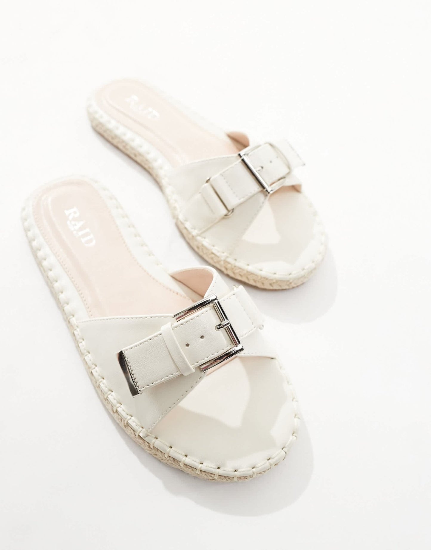 RAID Wide Fit Ruheen flat espadrille sandals in off white - ASOS Sample Sale EU Store