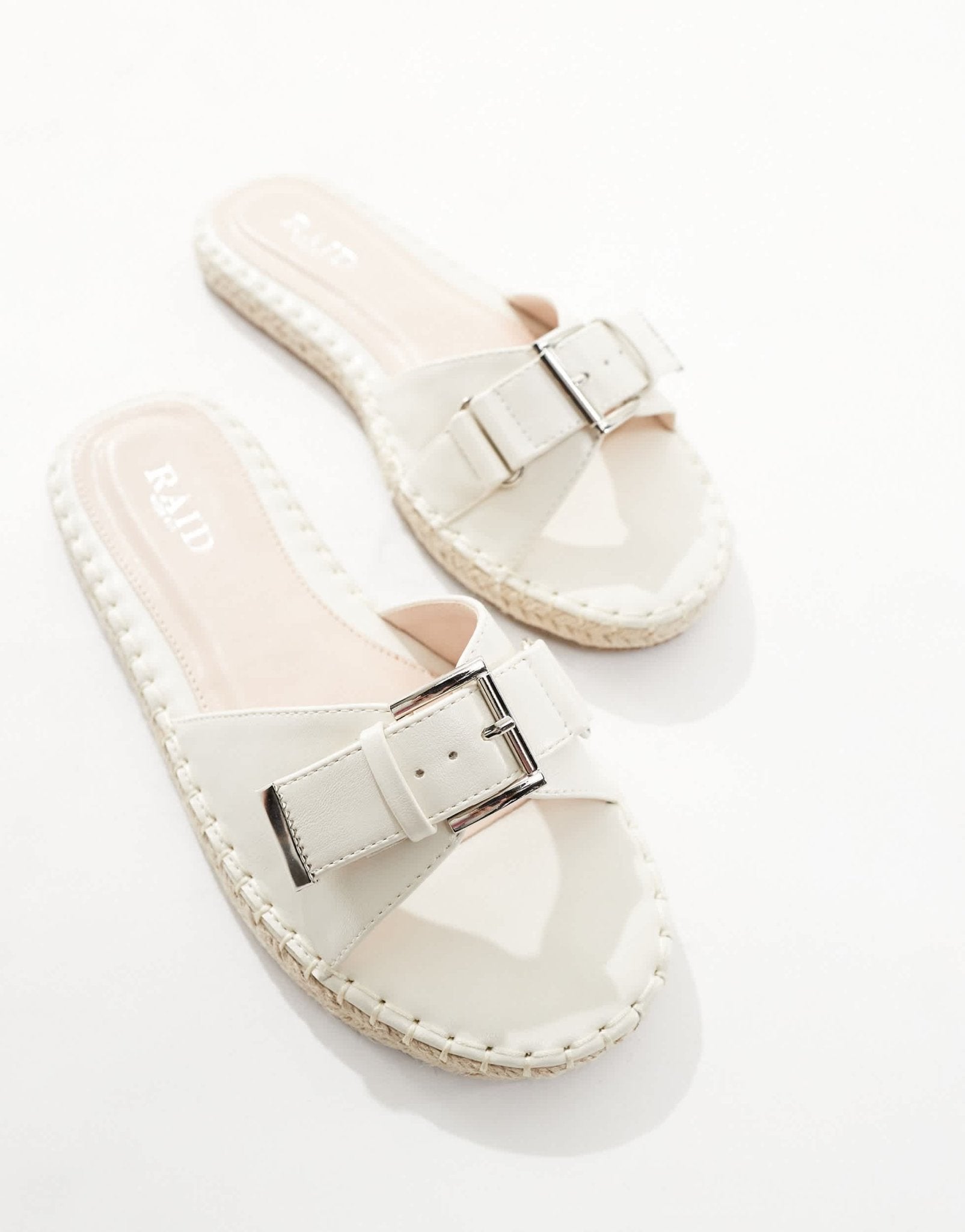 RAID Wide Fit Ruheen flat espadrille sandals in off white - ASOS Sample Sale EU Store