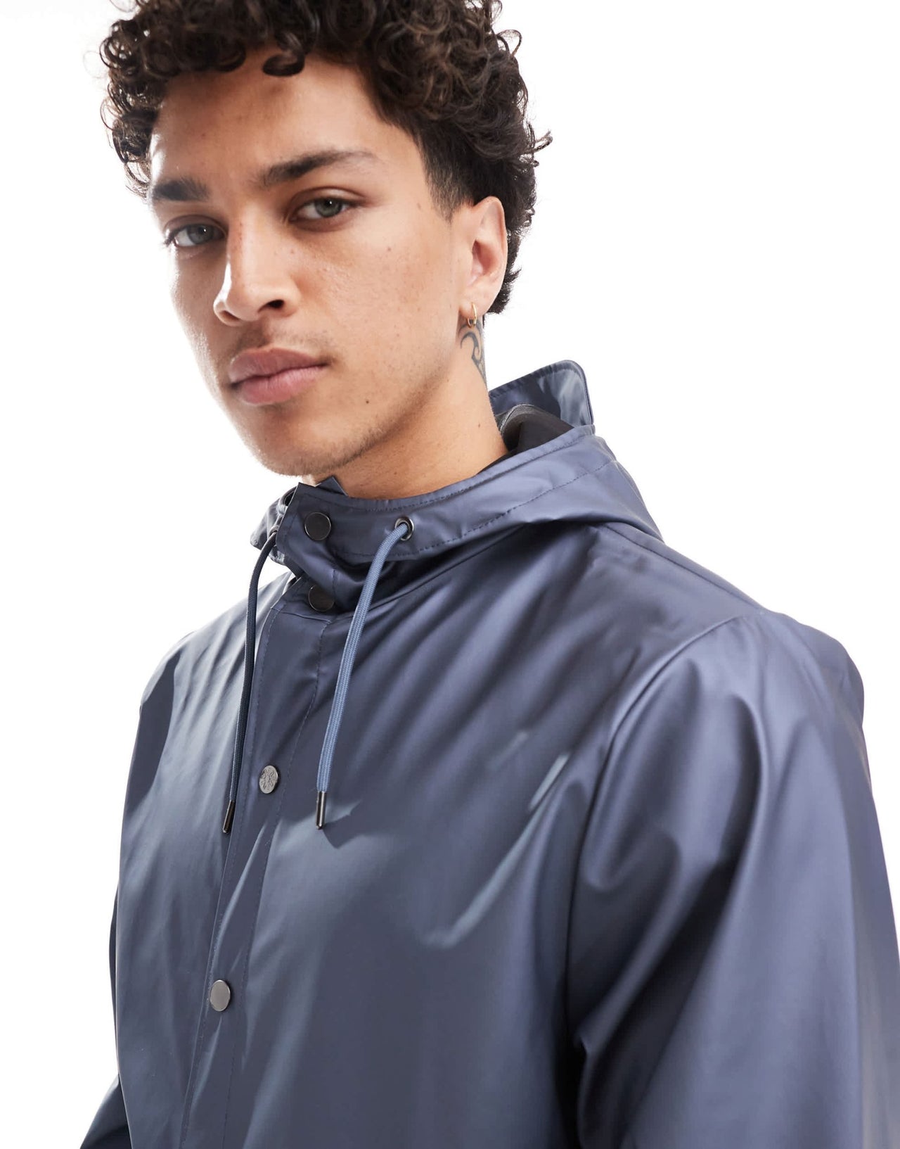 Rains 12010 waterproof short jacket in shiny blue - ASOS Sample Sale EU Store