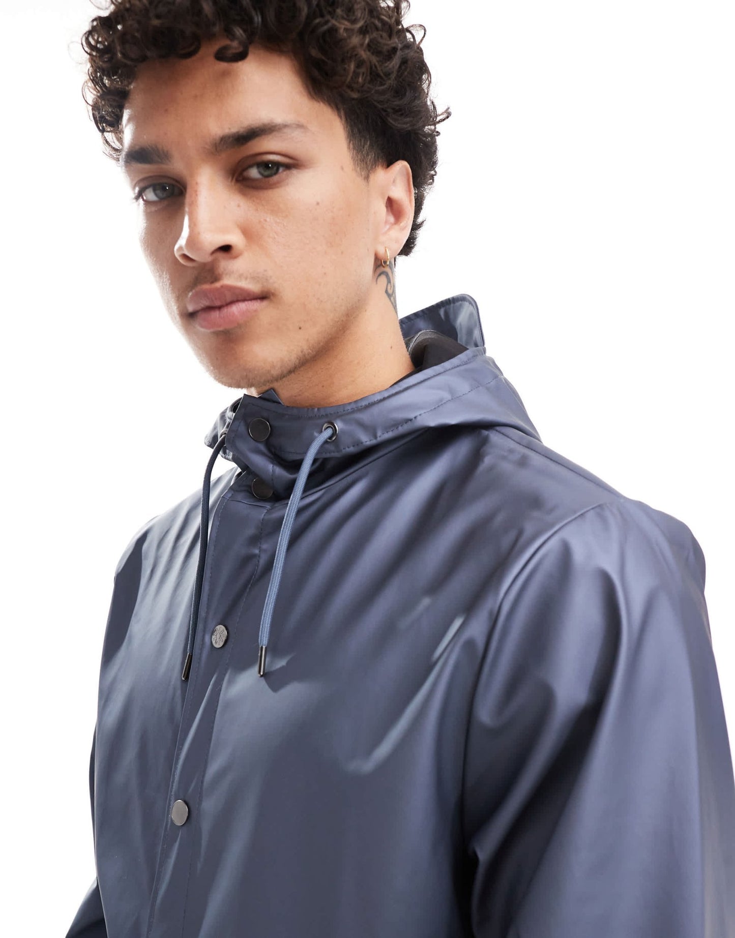 Rains 12010 waterproof short jacket in shiny blue - ASOS Sample Sale EU Store