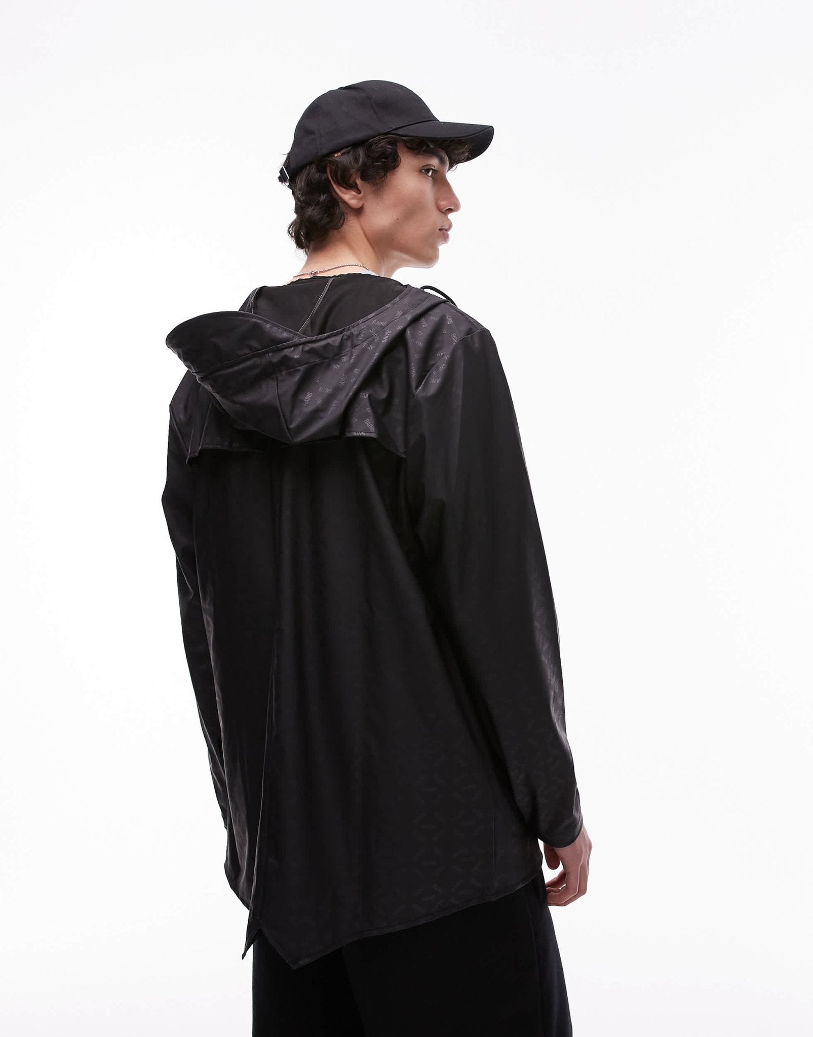 Rains 12010 waterproof short jacket with tonal logo in black - ASOS Sample Sale EU Store