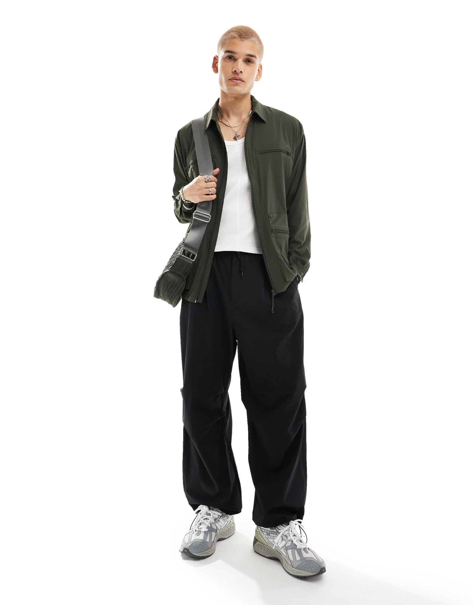 Rains Tomar stretch ripstop utility overshirt in dark green - ASOS Sample Sale EU Store