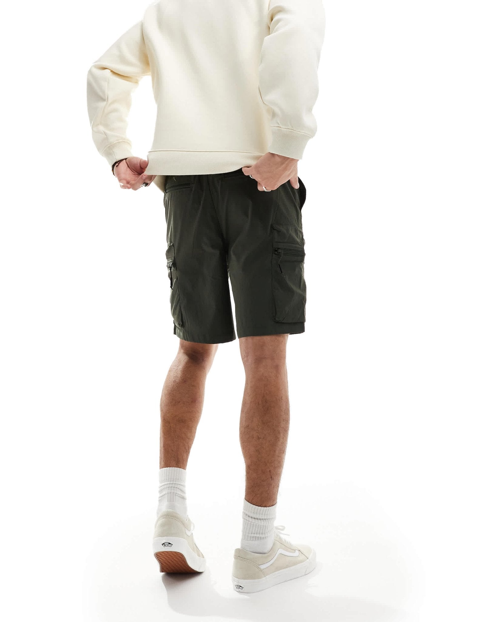 Rains Tomar stretch ripstop utility shorts in dark green - ASOS Sample Sale EU Store
