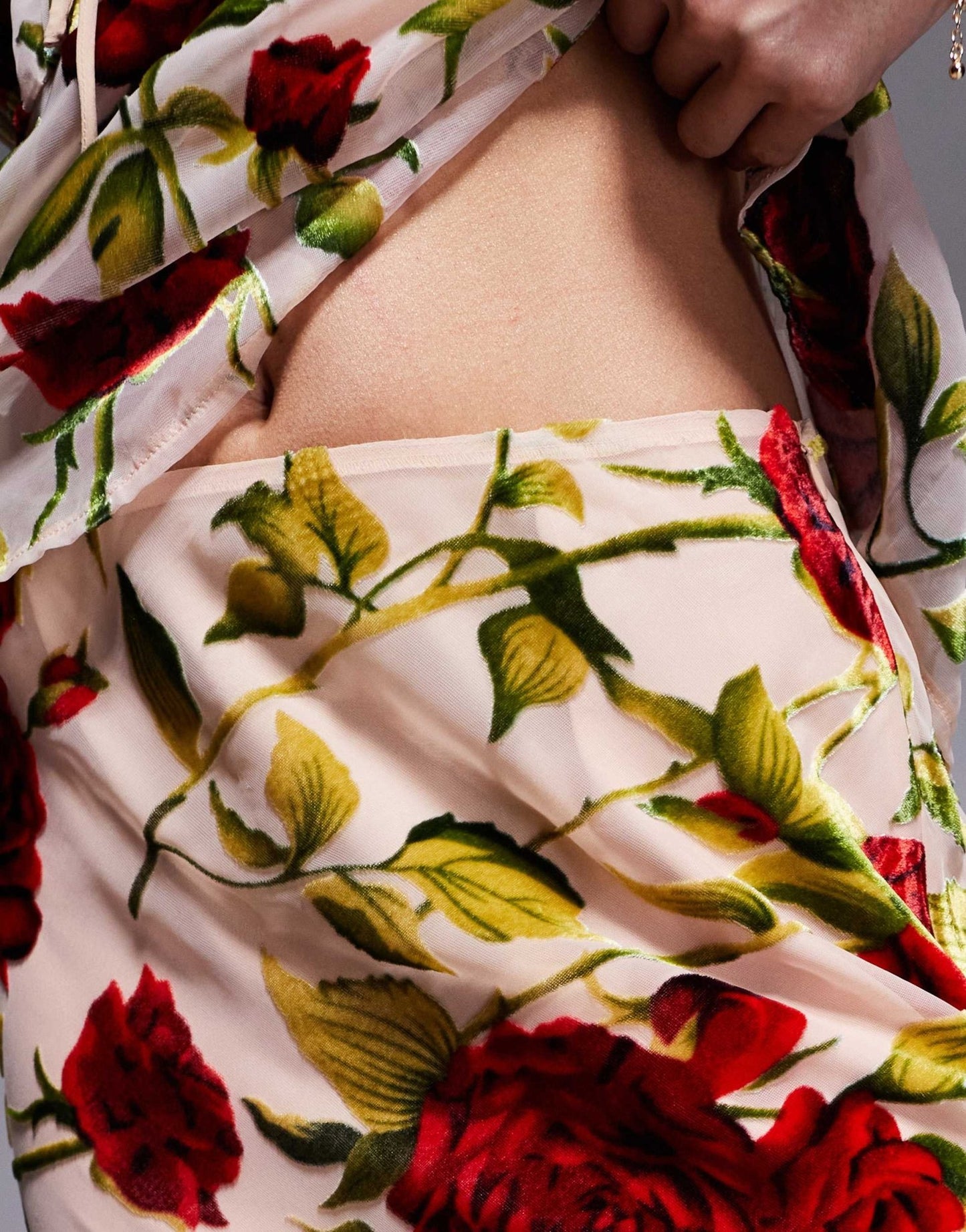 Rare London maxi skirt co - ord in beige rose print - ASOS Sample Sale EU Store