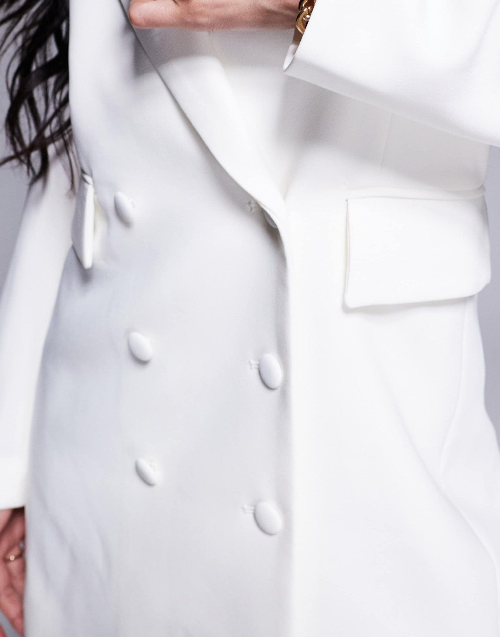 Rare London tailored double breasted blazer mini dress in cream - ASOS Sample Sale EU Store