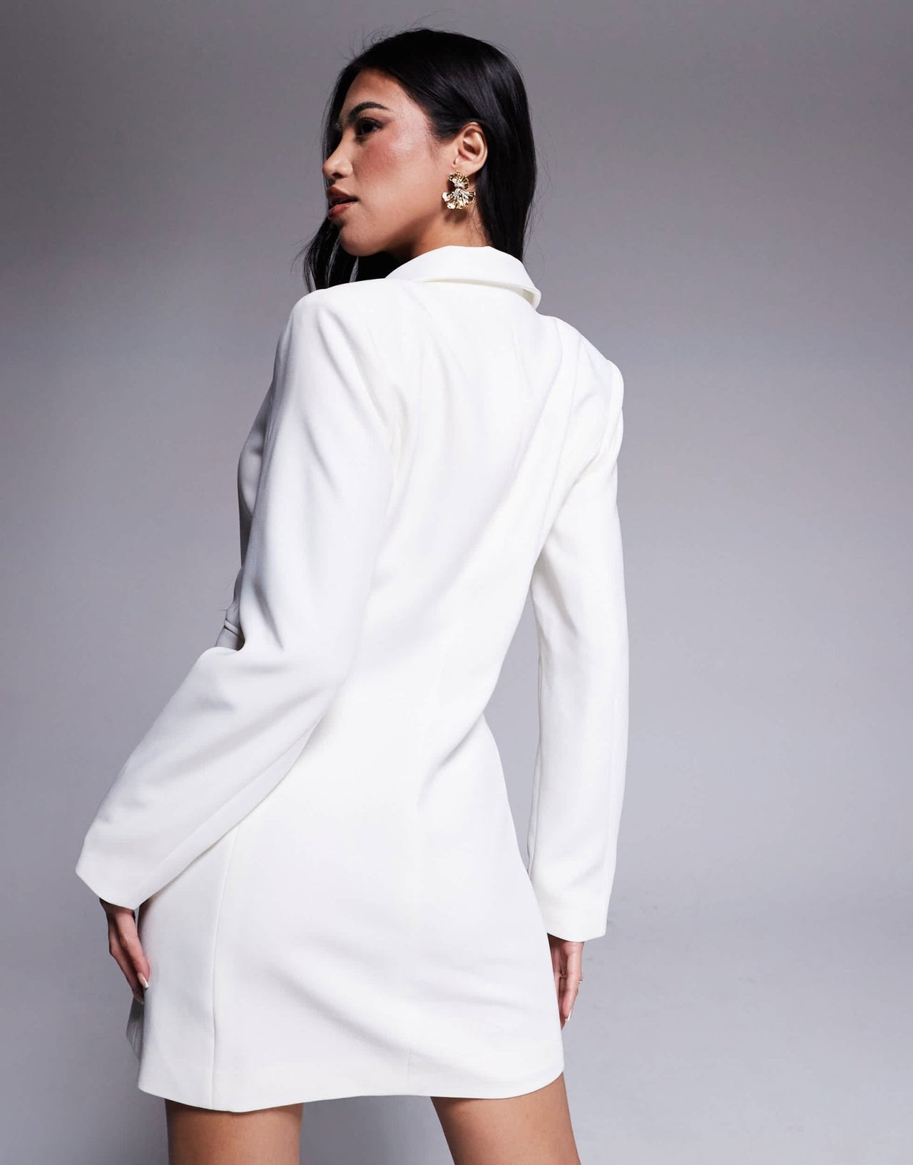 Rare London tailored double breasted blazer mini dress in cream - ASOS Sample Sale EU Store