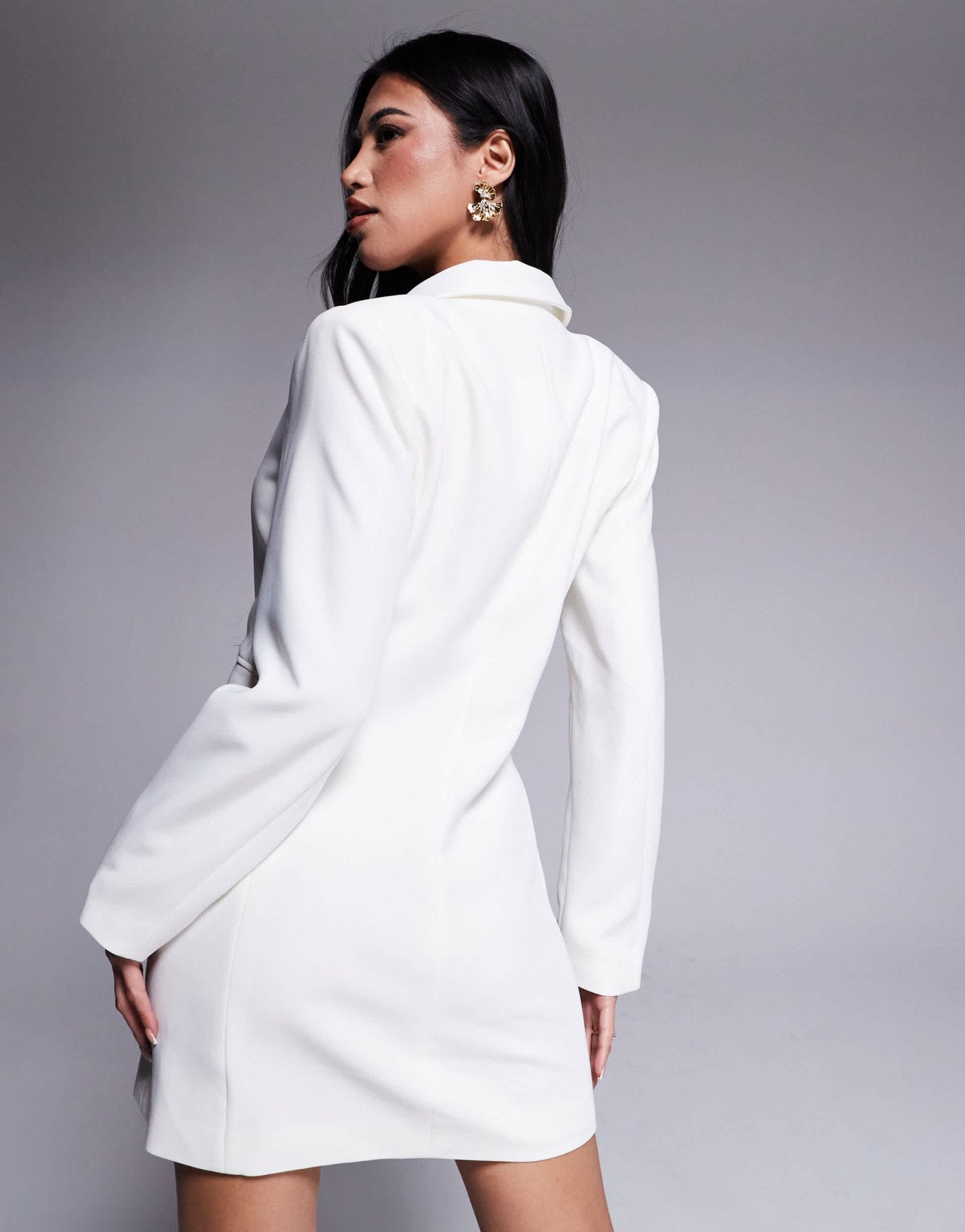 Rare London tailored double breasted blazer mini dress in cream - ASOS Sample Sale EU Store