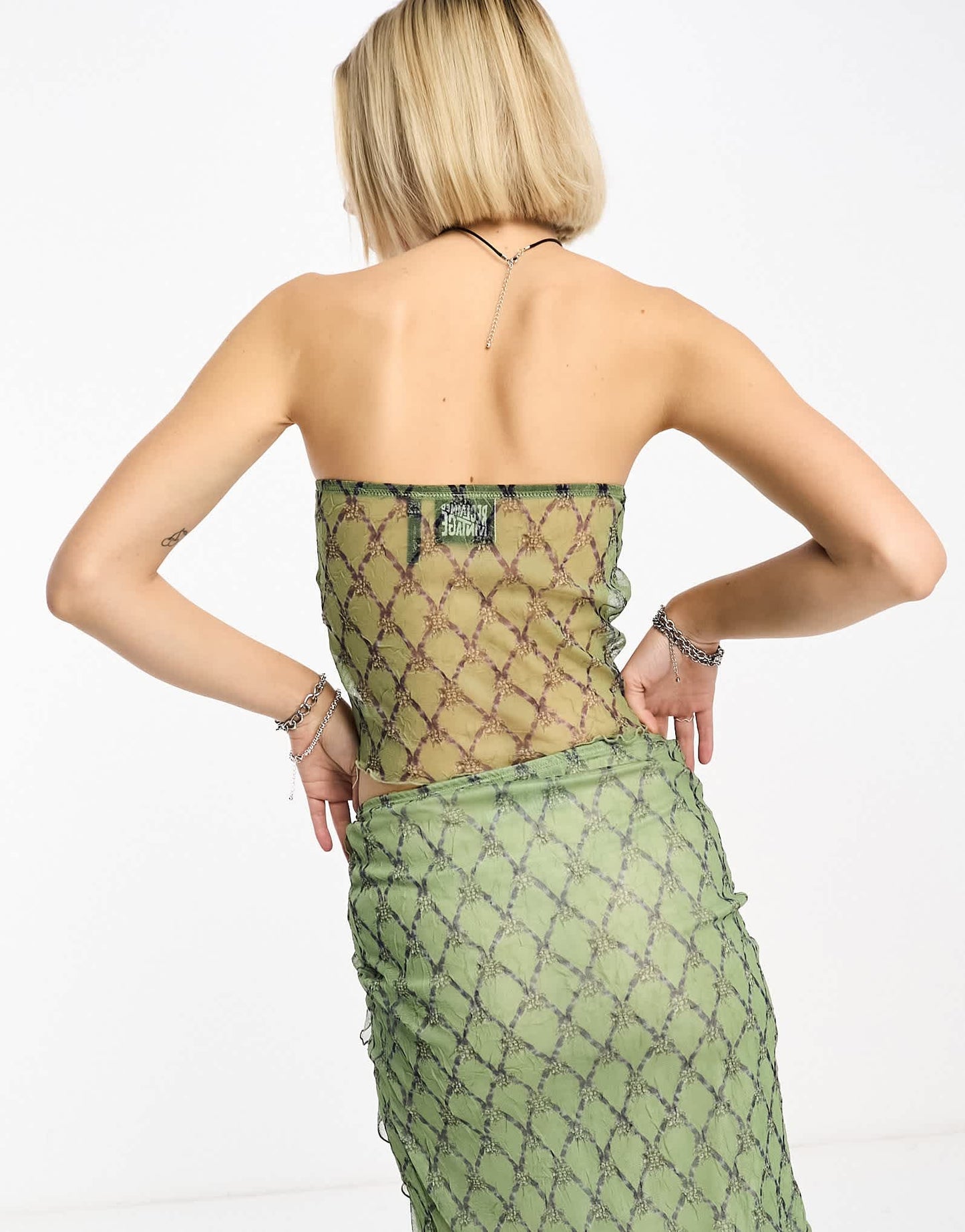 Reclaimed Vintage bandeau top co - ord in green check - ASOS Sample Sale EU Store