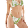 Reclaimed Vintage bikini bottom in texture green hibiscus print