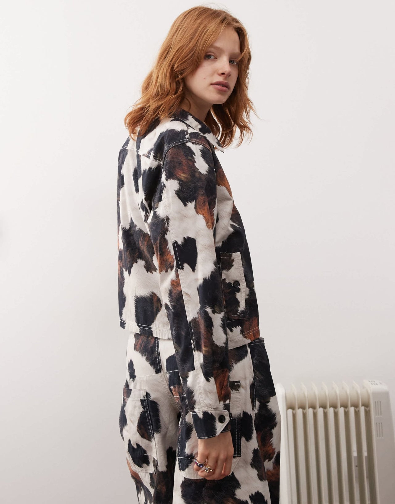 Reclaimed Vintage cow print zip up jacket co - ord - ASOS Sample Sale EU Store