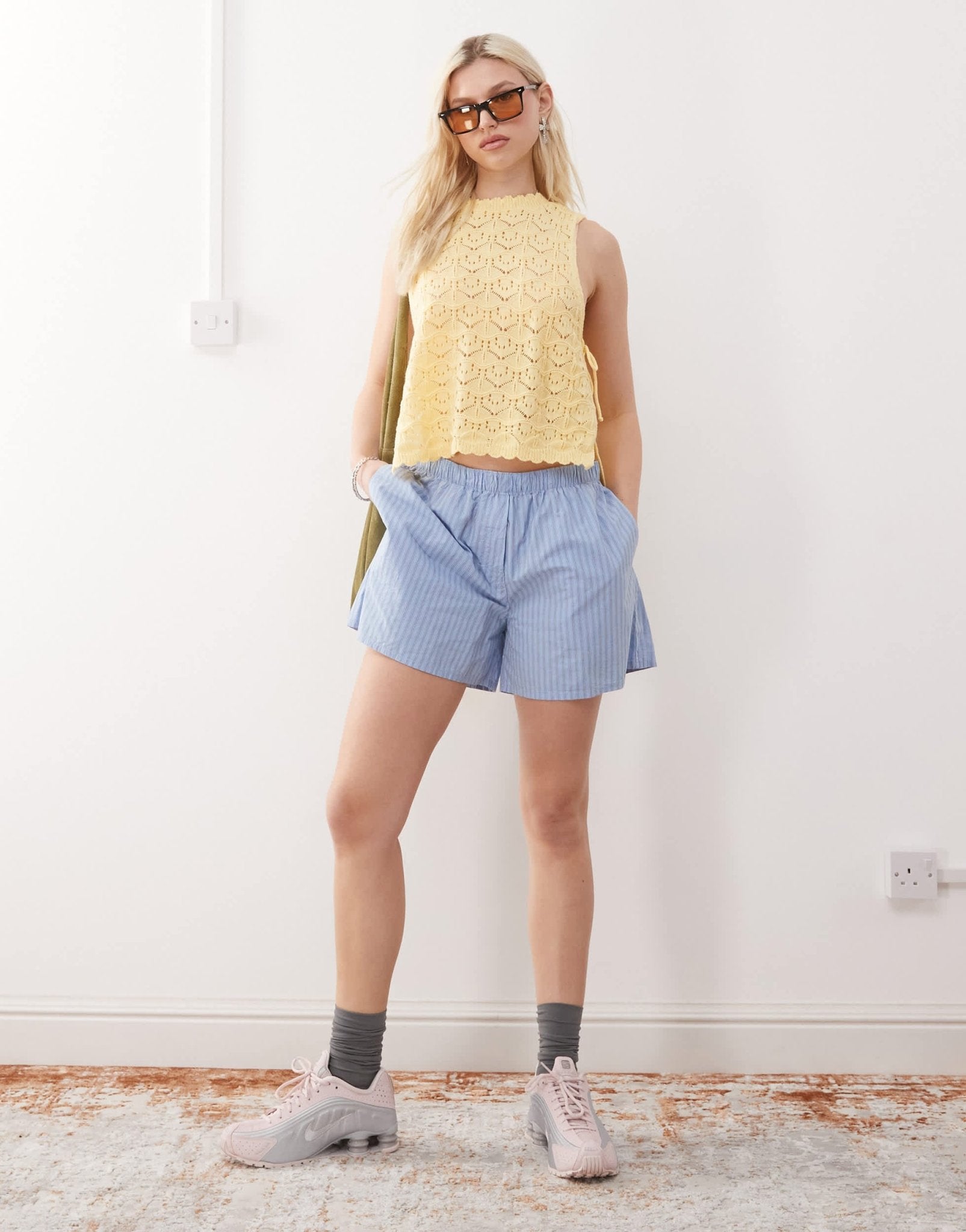 Reclaimed Vintage crochet tabard tank in buttermilk yellow - ASOS Sample Sale EU Store
