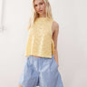Reclaimed Vintage crochet tabard tank in buttermilk yellow
