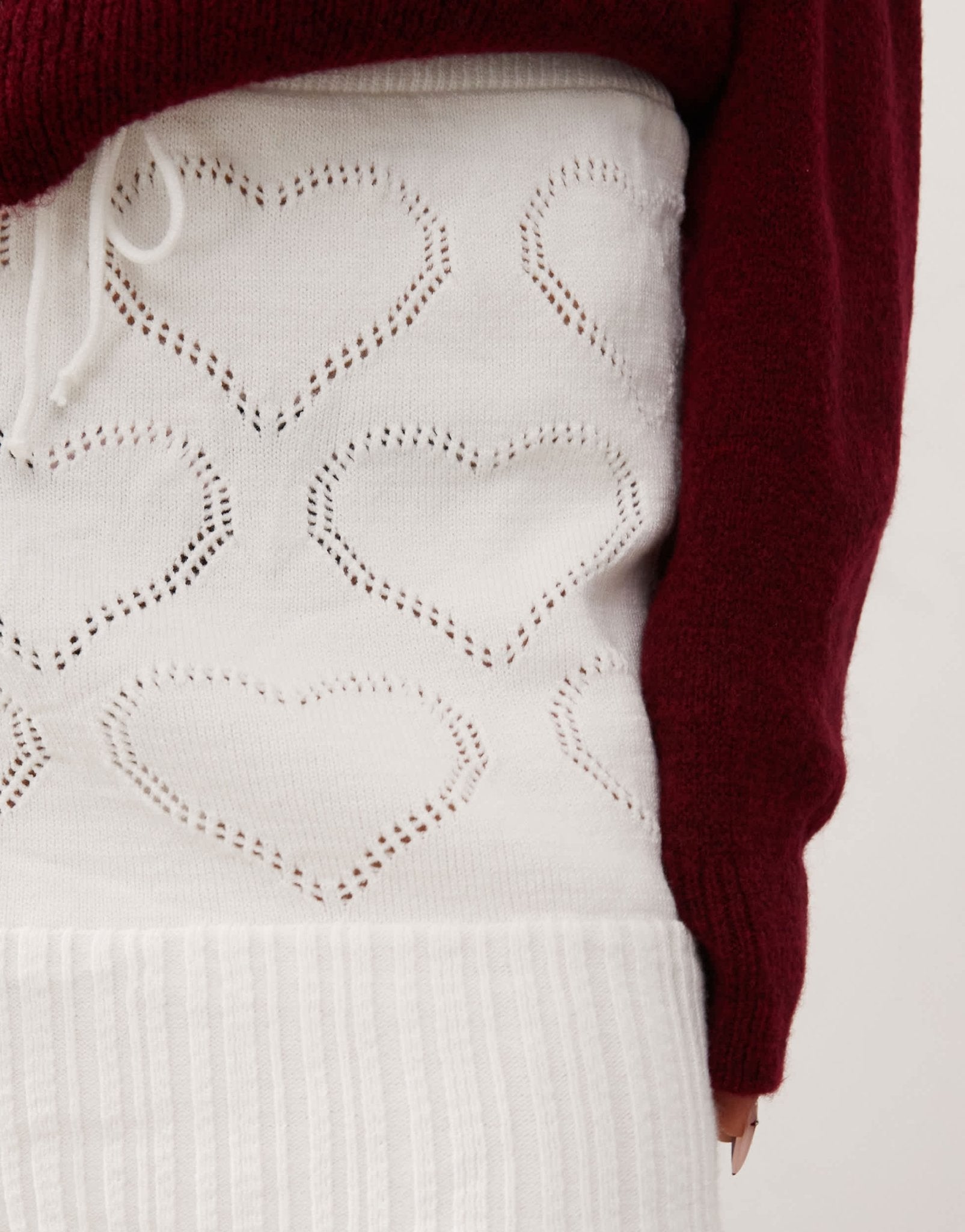 Reclaimed Vintage knitted pointelle skirt in off white - ASOS Sample Sale EU Store
