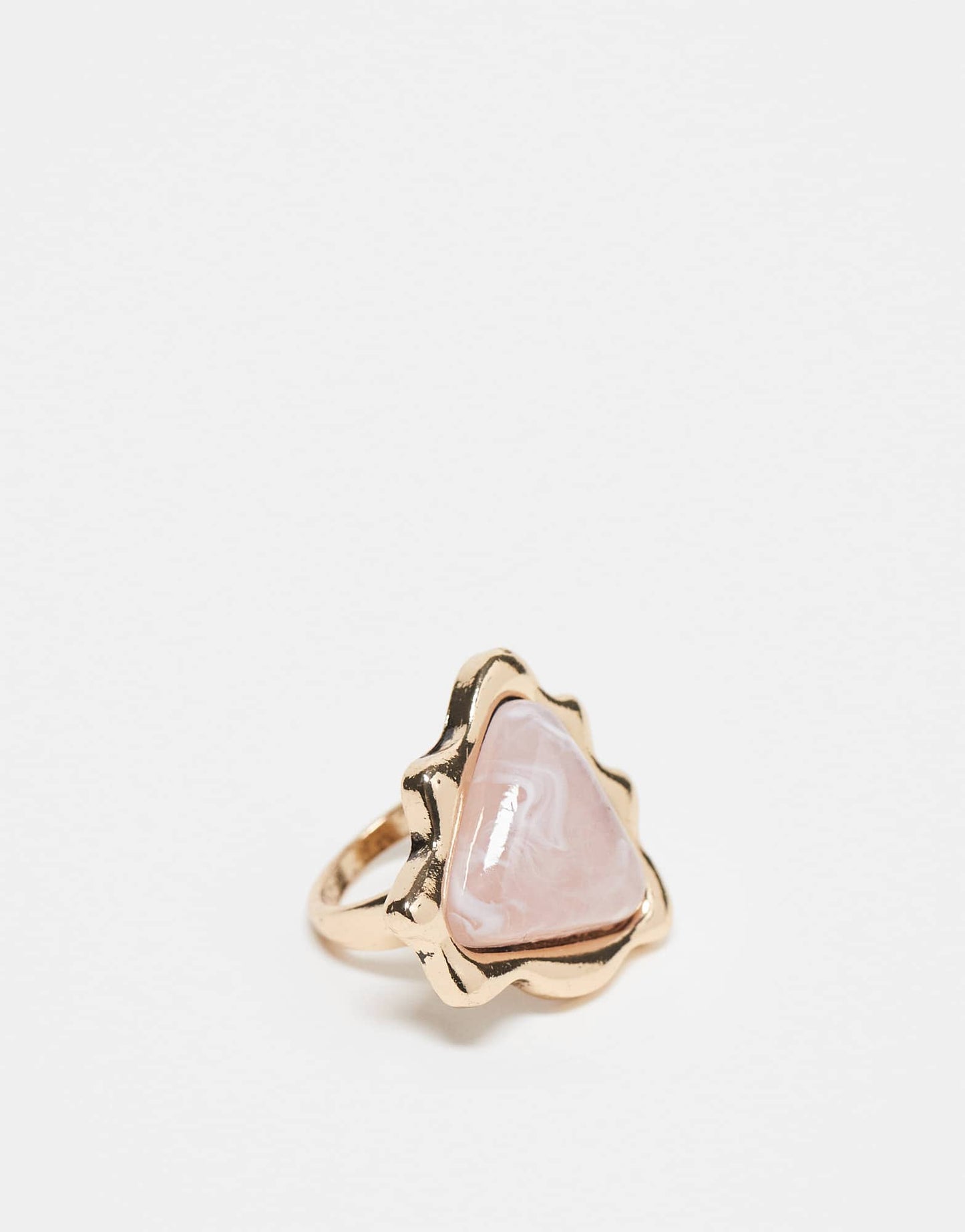Reclaimed Vintage ring with faux rose quartz in gold - ASOS Sample Sale EU Store