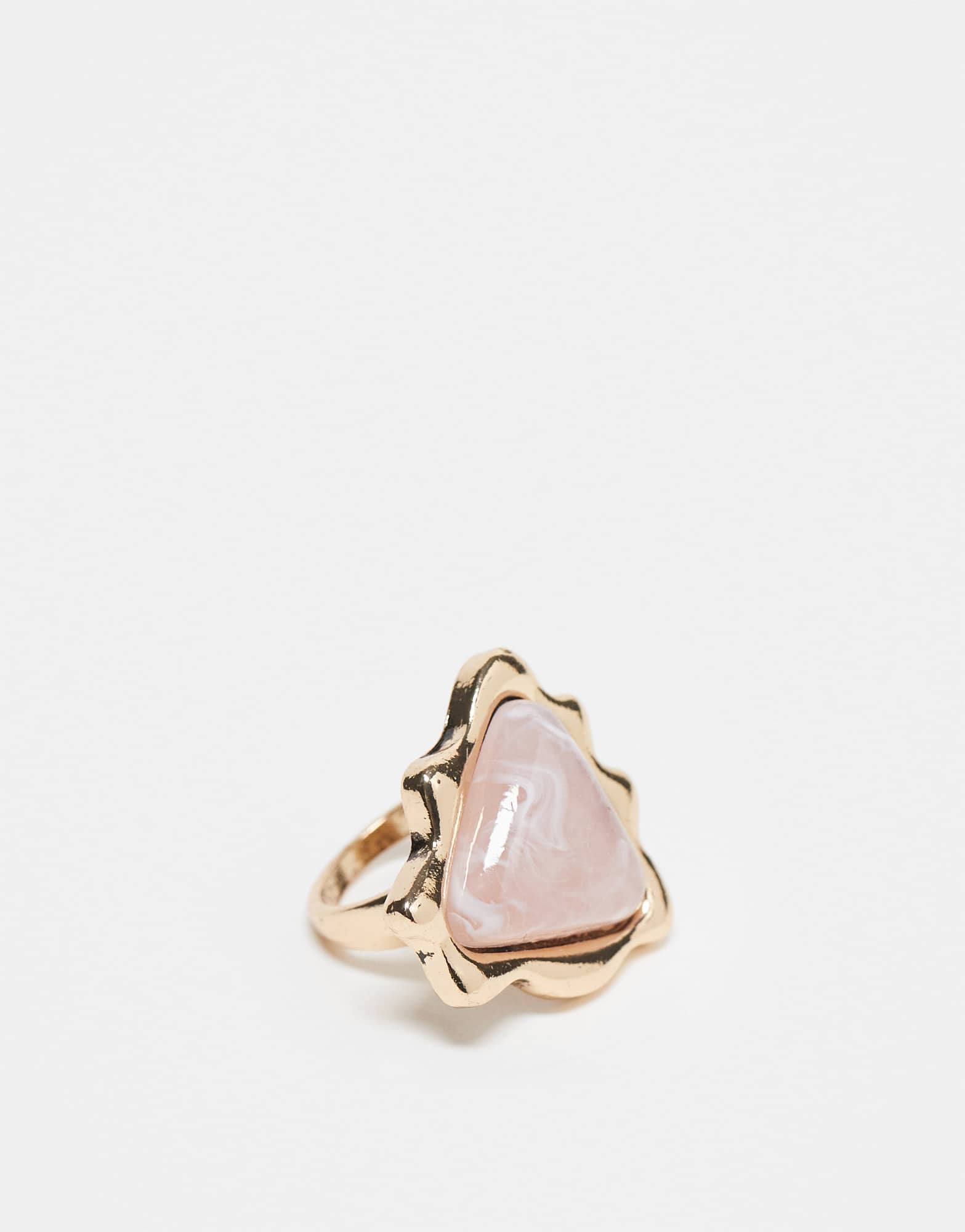 Reclaimed Vintage ring with faux rose quartz in gold - ASOS Sample Sale EU Store