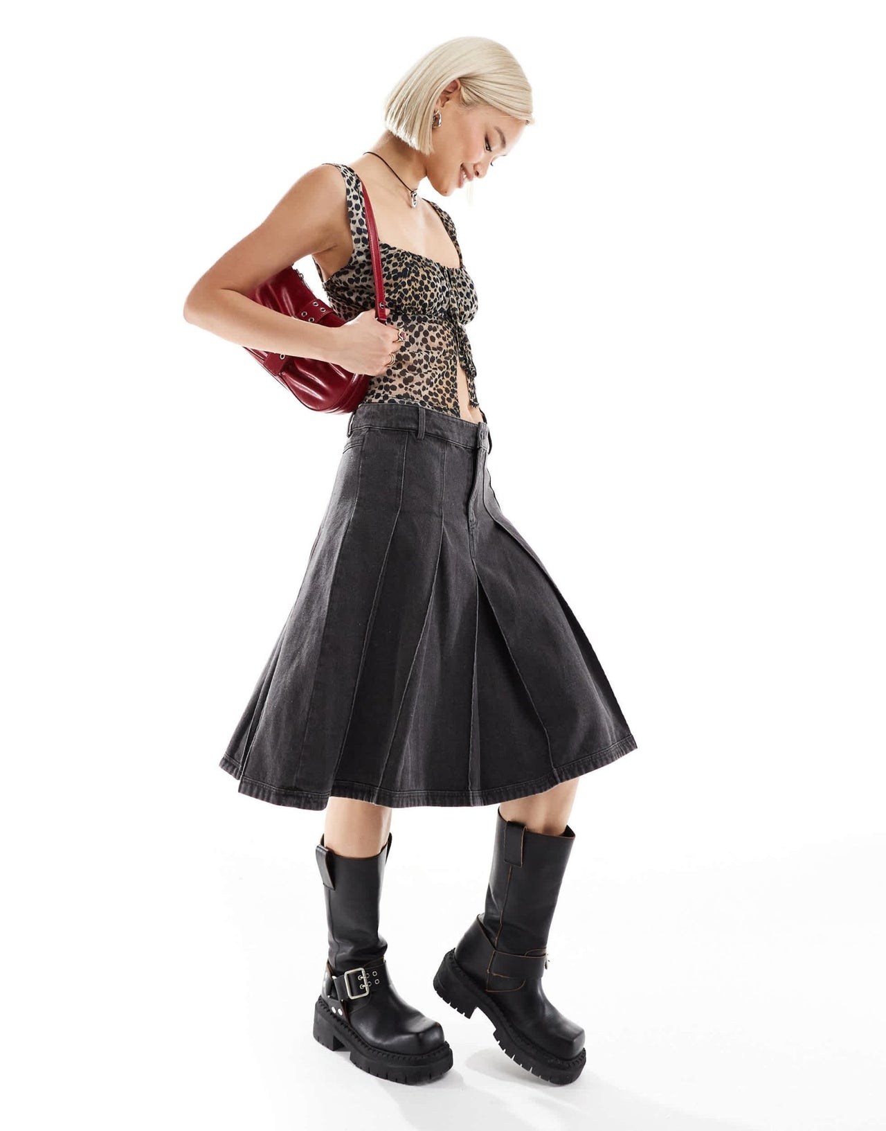 Reclaimed Vintage split front ruched top in leopard print - ASOS Sample Sale EU Store