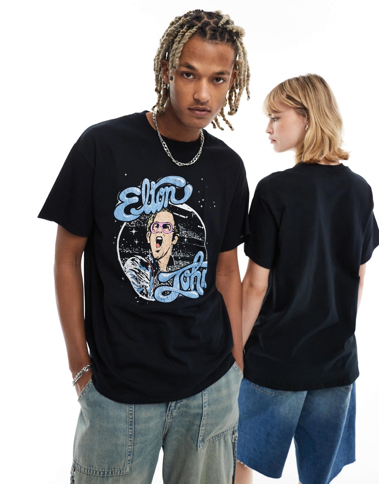 Reclaimed Vintage unisex Elton John licensed t-shirt in black - ASOS Sample Sale EU Store