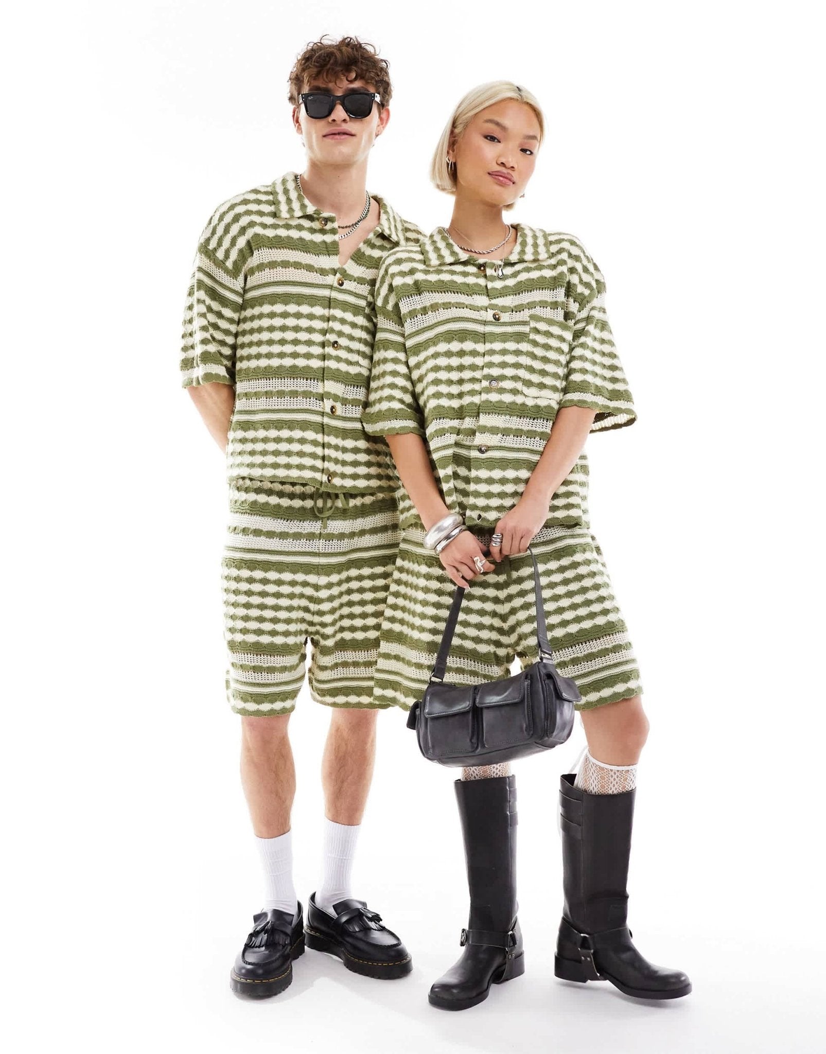 Reclaimed Vintage unisex knitted shorts in stripe crochet - ASOS Sample Sale EU Store