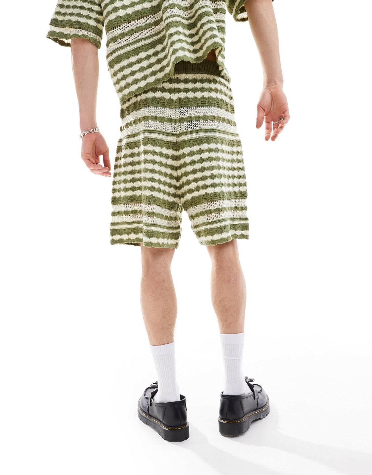 Reclaimed Vintage unisex knitted shorts in stripe crochet - ASOS Sample Sale EU Store