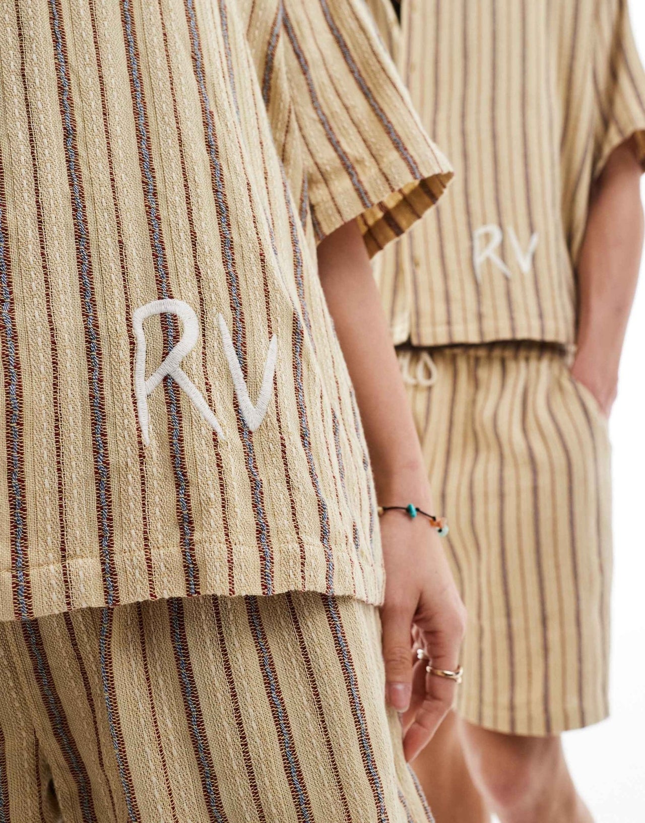 Reclaimed Vintage unisex textured stripe shirt co - ord - ASOS Sample Sale EU Store