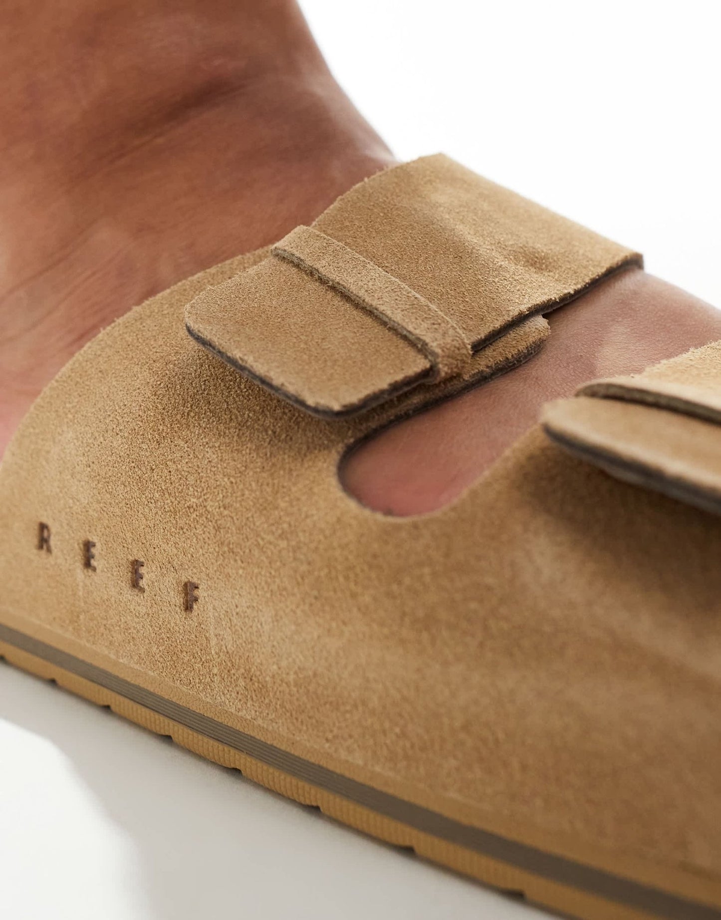 Reef Ojai two bar sandals in tan suede - ASOS Sample Sale EU Store