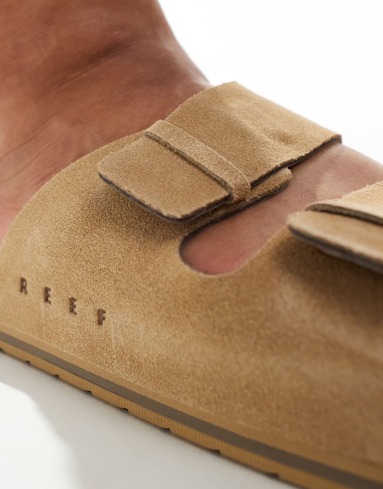 Reef Ojai two bar sandals in tan suede - ASOS Sample Sale EU Store