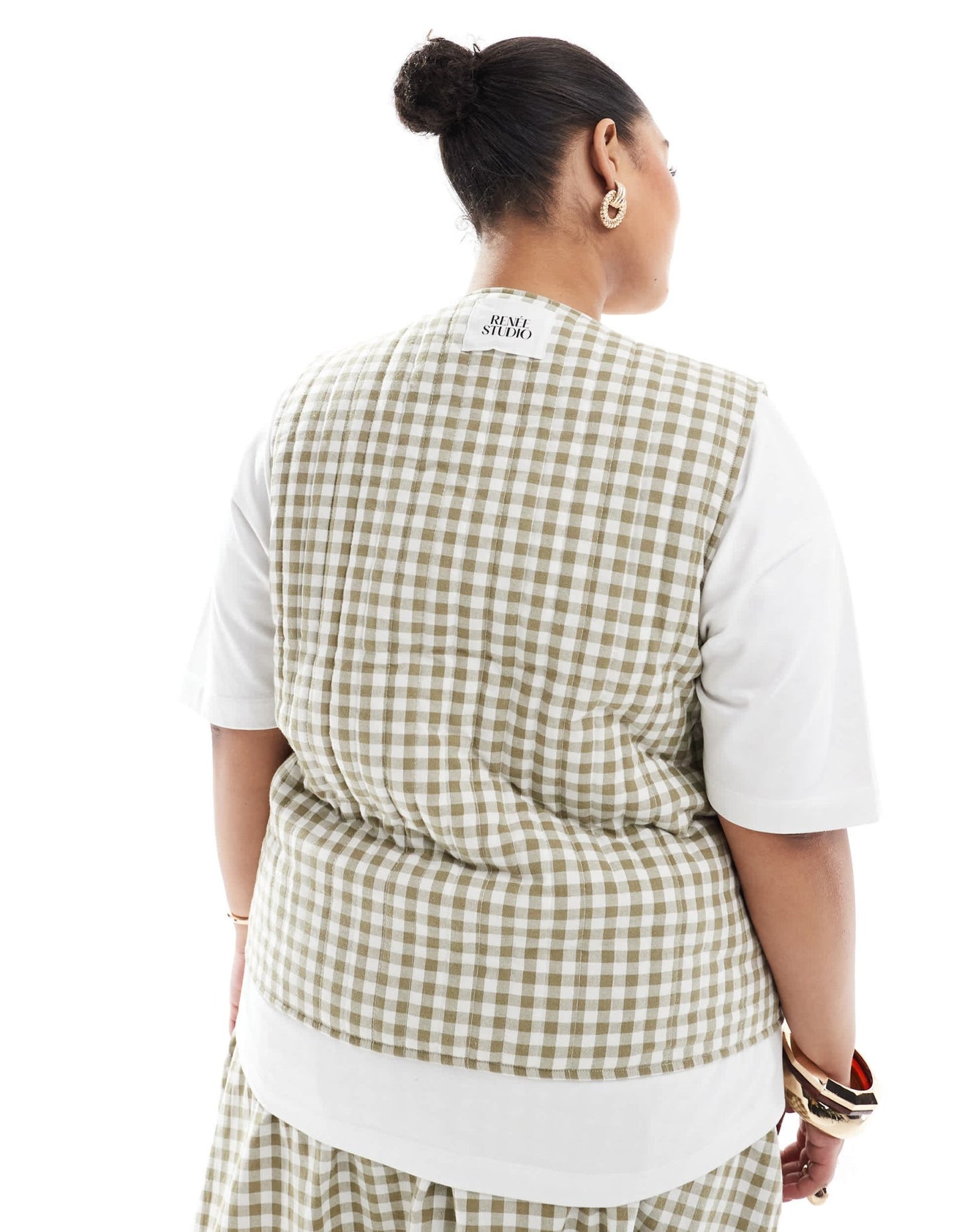 Renee Studio Plus exclusive reversible tie front gilet co - ord in gingham & picnic print - ASOS Sample Sale EU Store