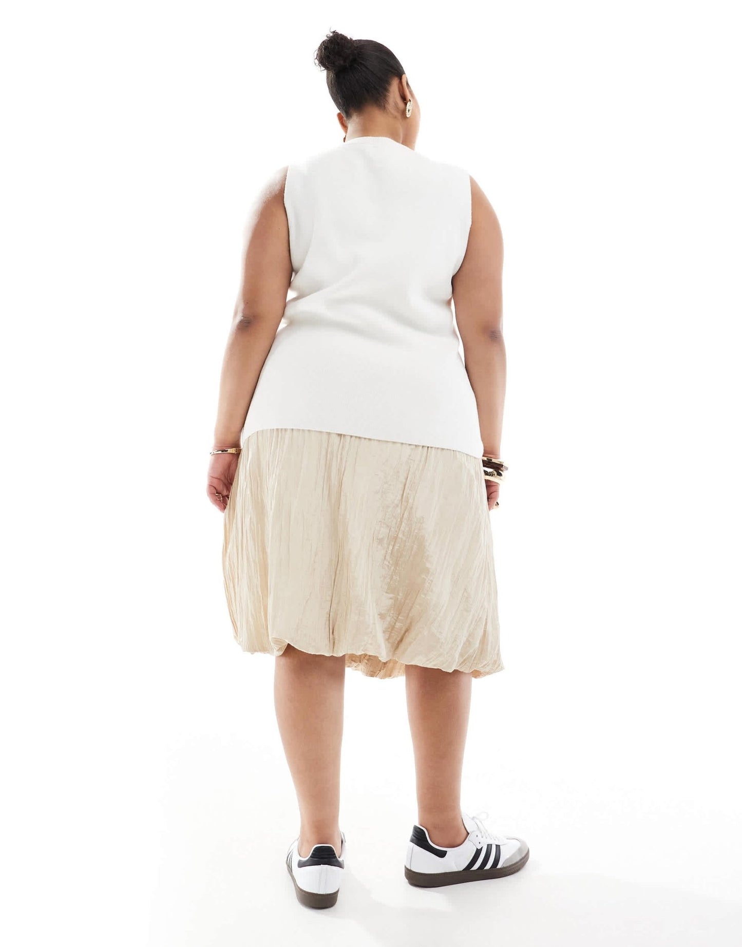 Renee Studio Plus exclusive textured puffball midi skirt in beige - ASOS Sample Sale EU Store