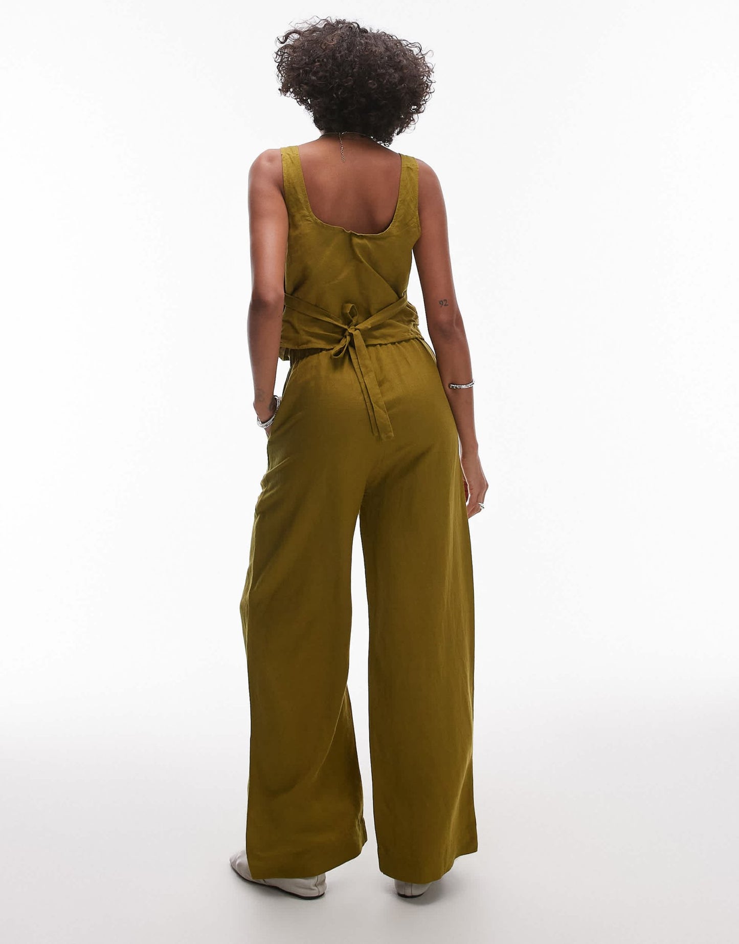 Rhythm maya wide leg trouser in olive green - ASOS Sample Sale EU Store