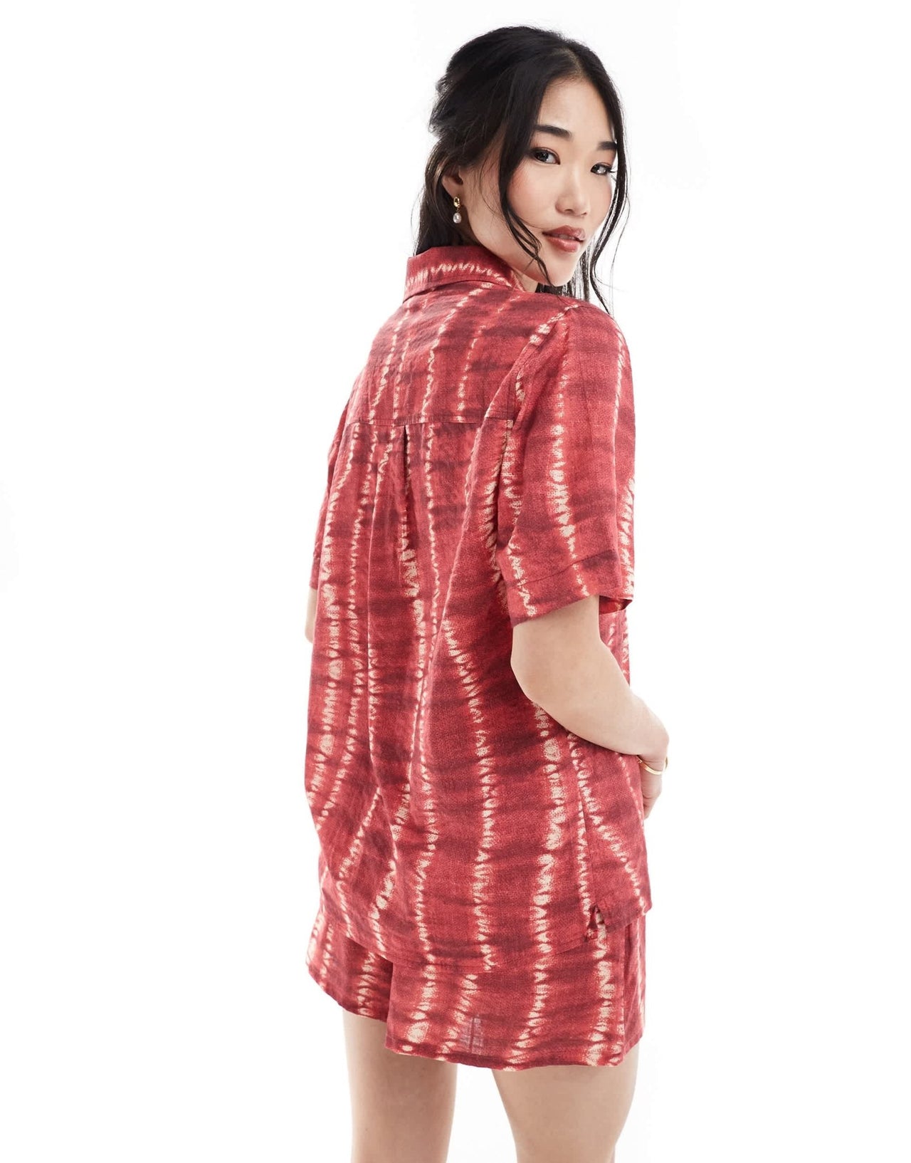 Rhythm sahara tie dye short sleeve beach shirt co - ord in red - ASOS Sample Sale EU Store