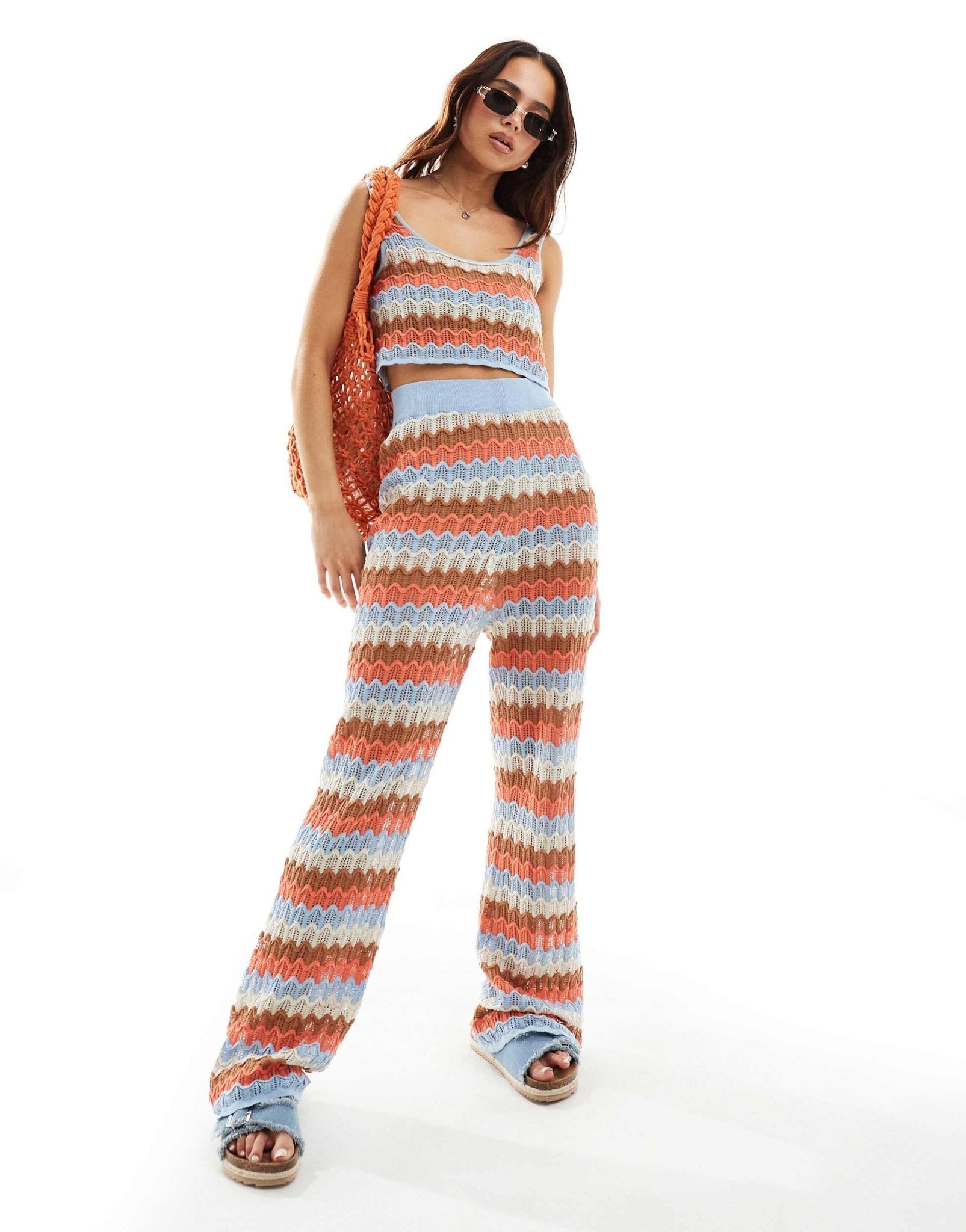 Ripcurl santorini sun crochet beach crop top co - ord in multi - ASOS Sample Sale EU Store