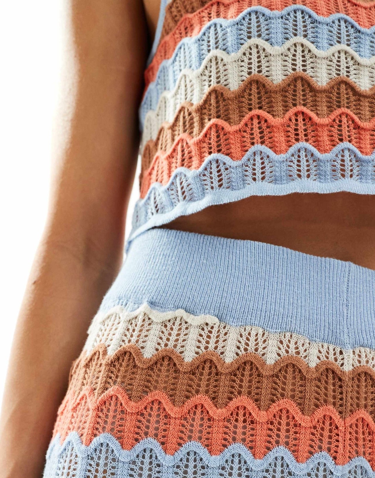 Ripcurl santorini sun crochet beach crop top co - ord in multi - ASOS Sample Sale EU Store
