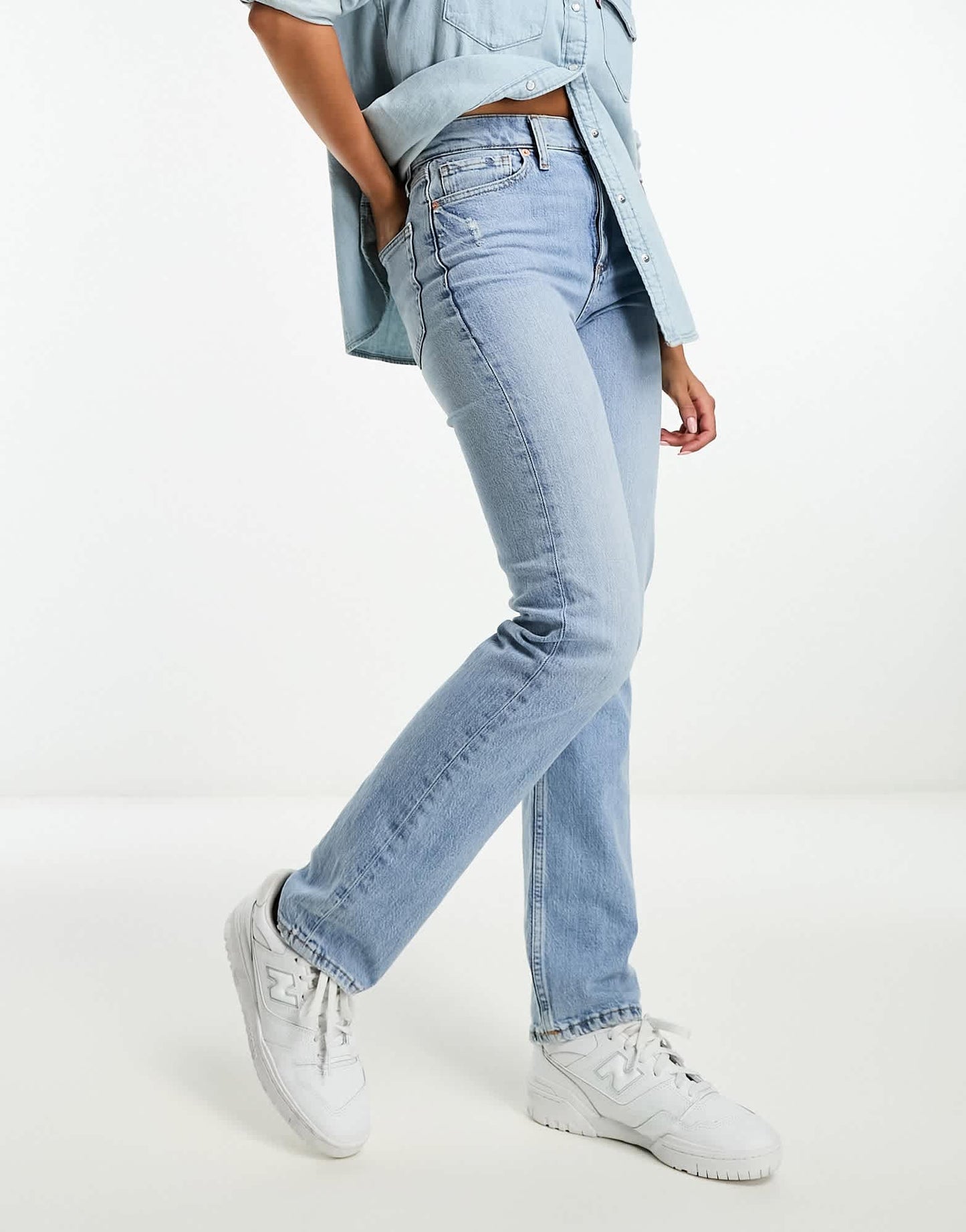 River Island ankle straight leg jeans in blue - ASOS Sample Sale EU Store