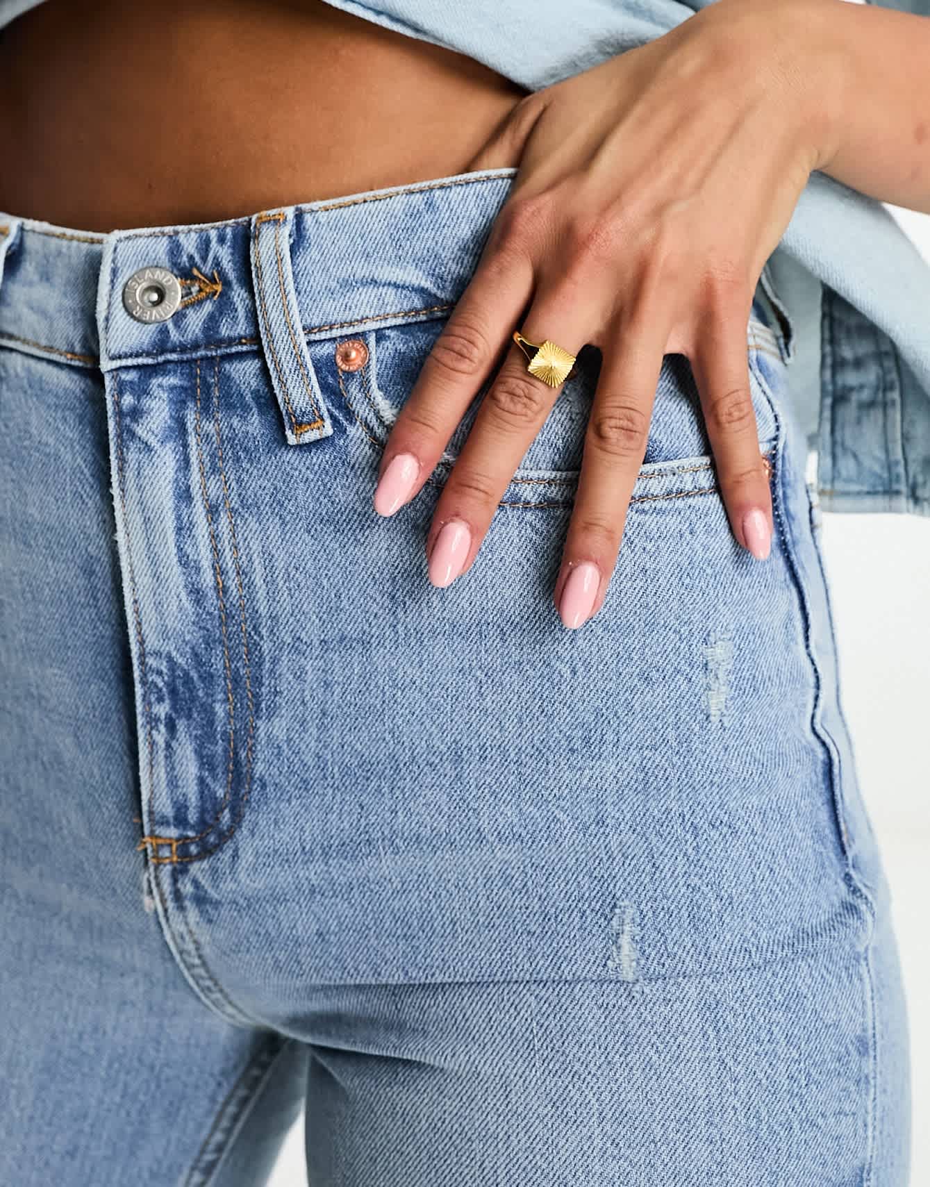 River Island ankle straight leg jeans in blue - ASOS Sample Sale EU Store