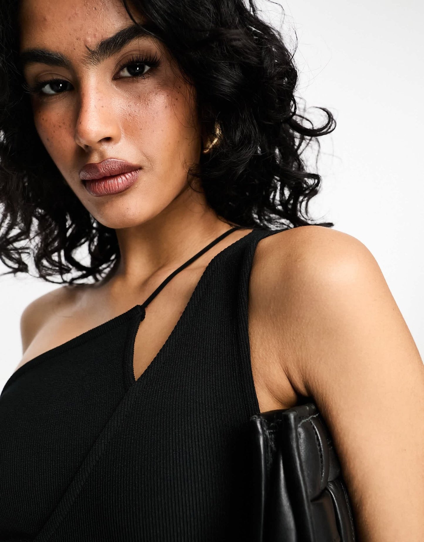 River Island asymmetric cut out bodysuit in black - ASOS Sample Sale EU Store