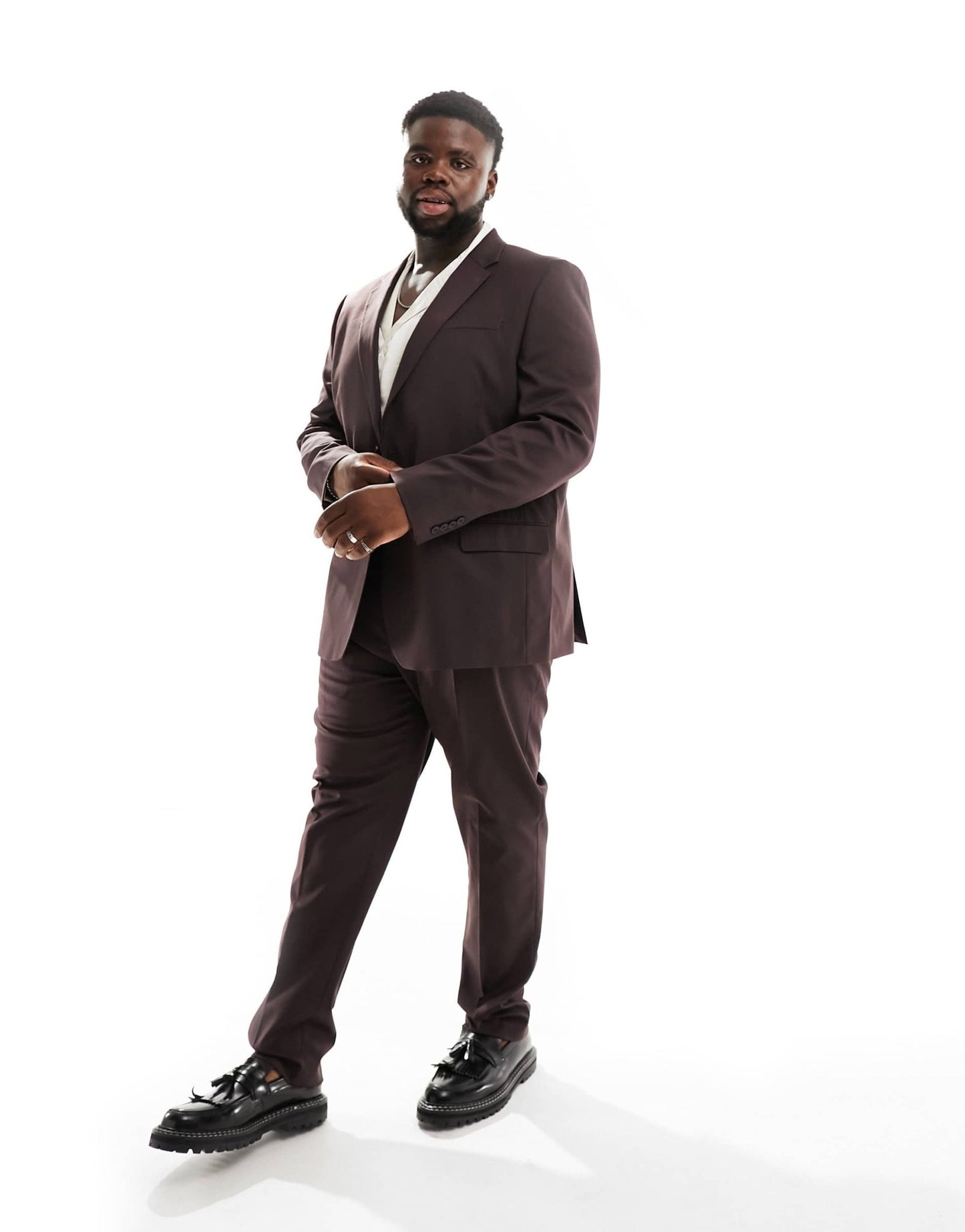 River Island Big & Tall twill suit jacket in brown - ASOS Sample Sale EU Store