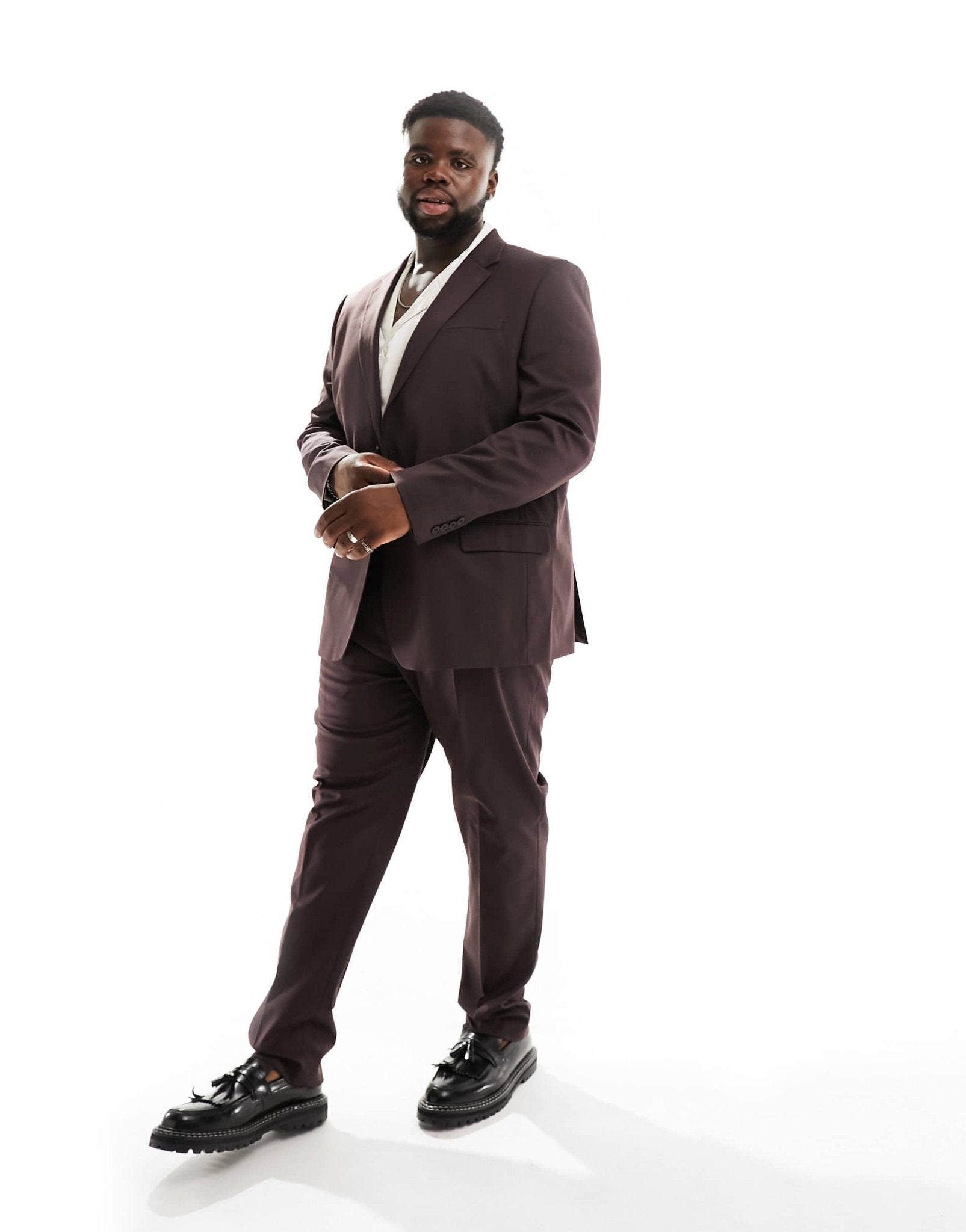 River Island Big & Tall twill suit jacket in brown - ASOS Sample Sale EU Store