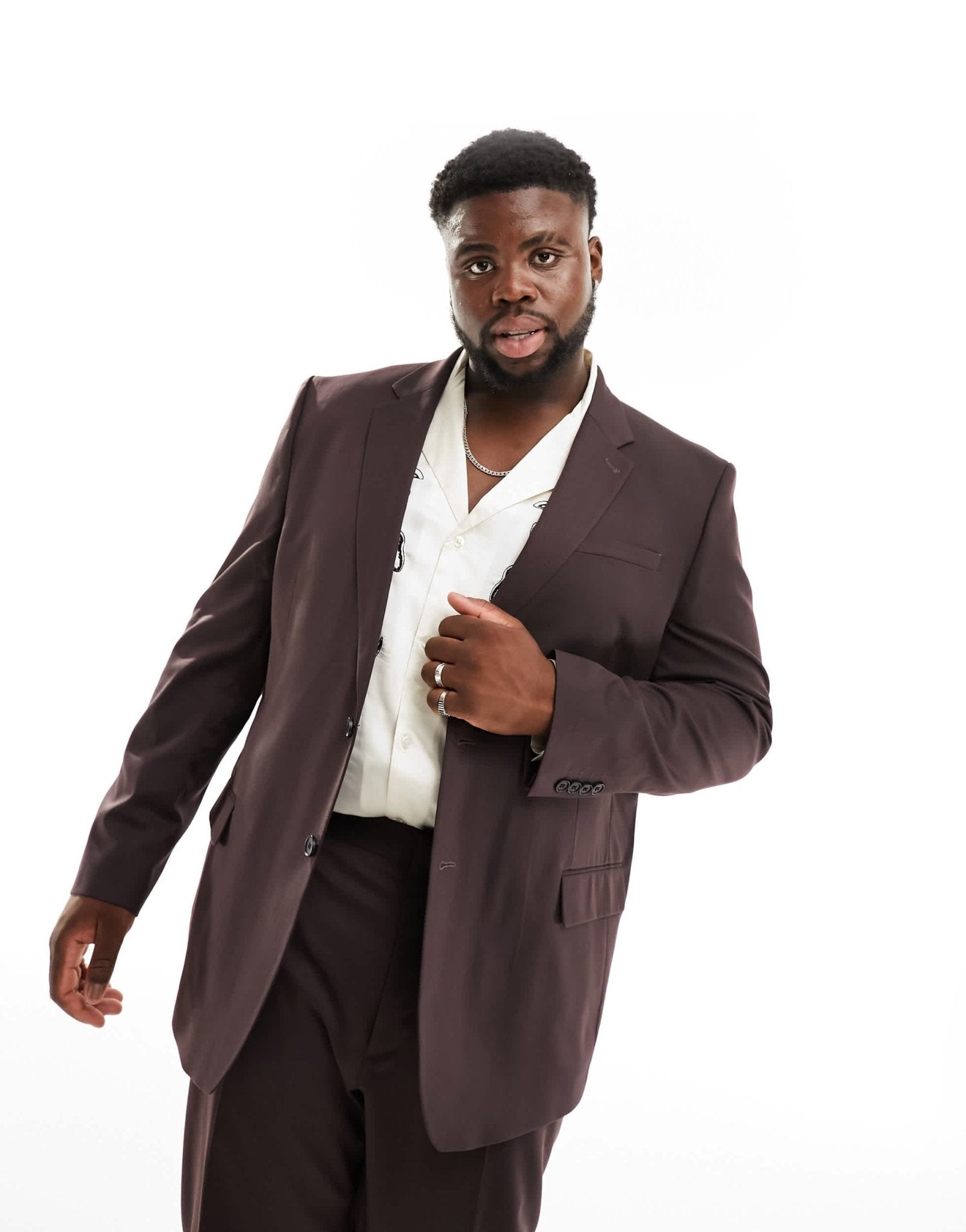 River Island Big & Tall twill suit jacket in brown - ASOS Sample Sale EU Store