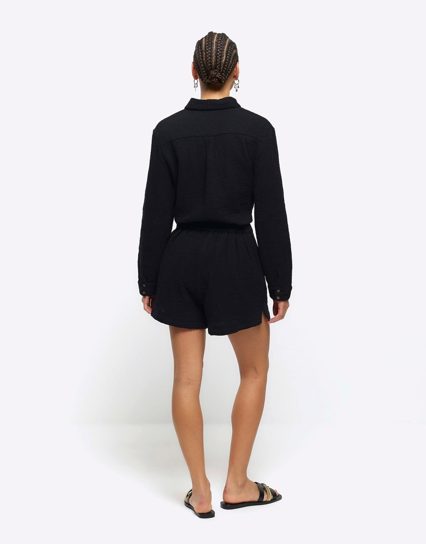 River Island co - ord linen short in black - ASOS Sample Sale EU Store