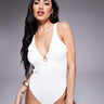 Bañador arrugado River Island en blanco