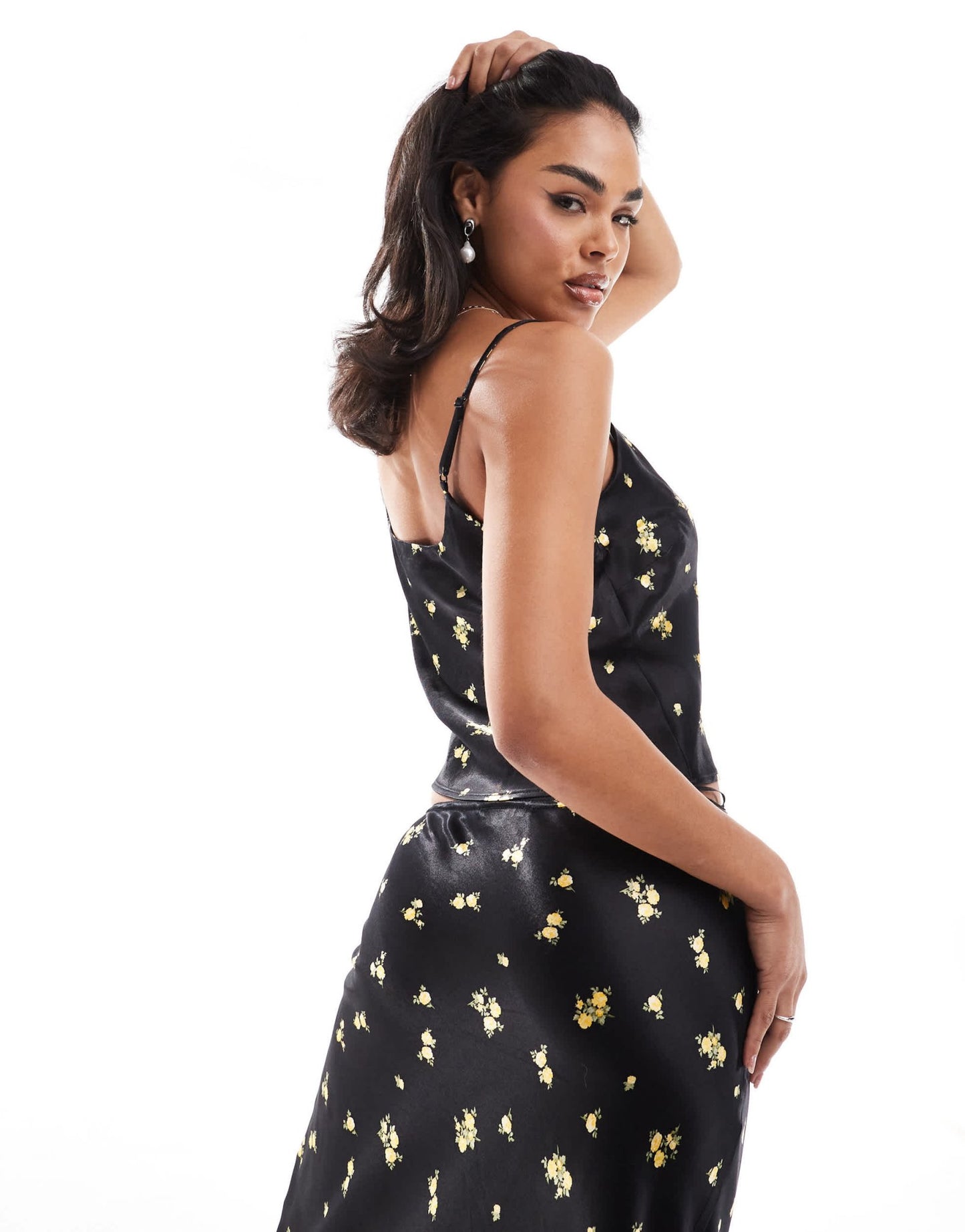 River Island ditsy floral cami top co - ord in black - ASOS Sample Sale EU Store
