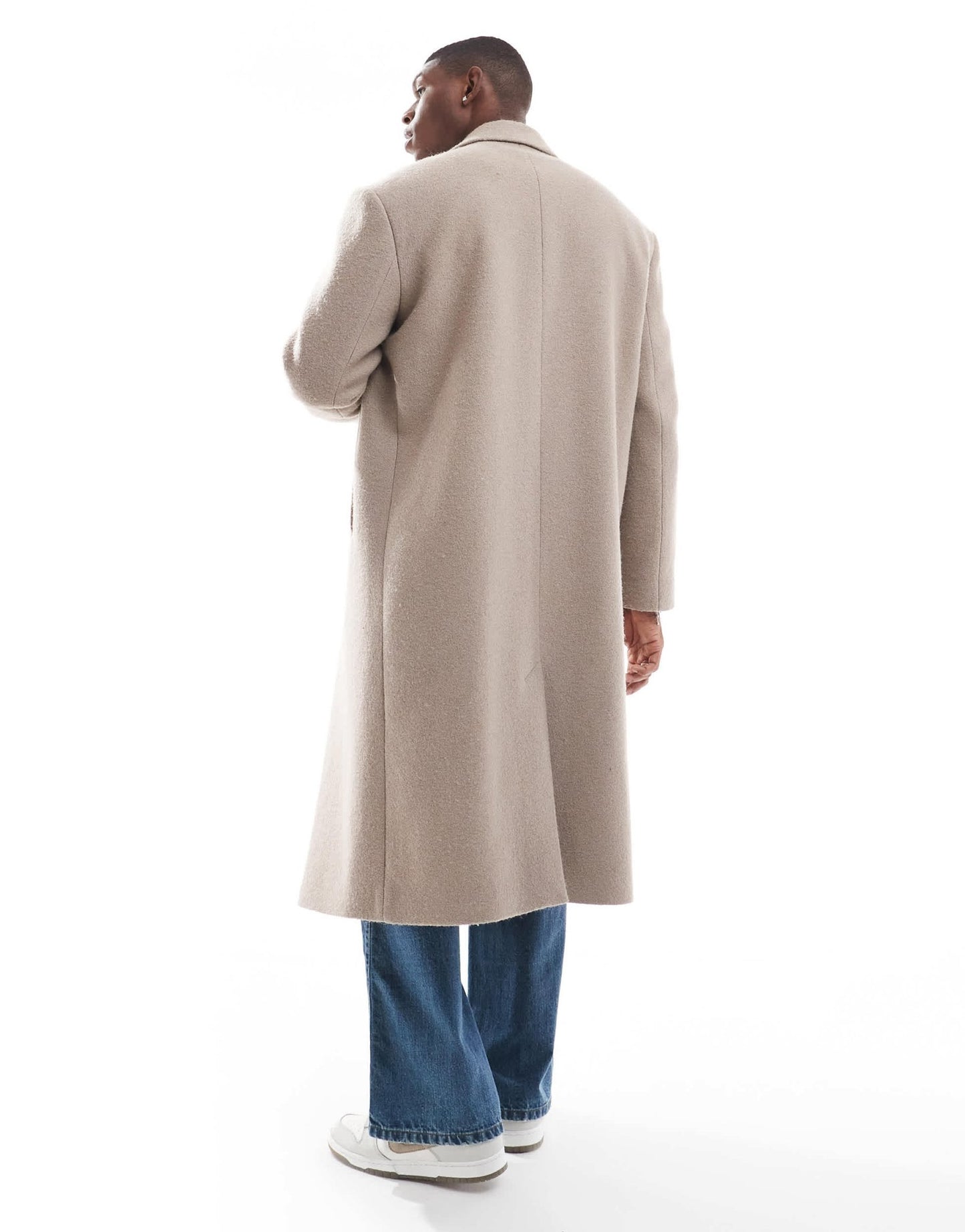 River Island double breasted coat in sand - ASOS Sample Sale EU Store