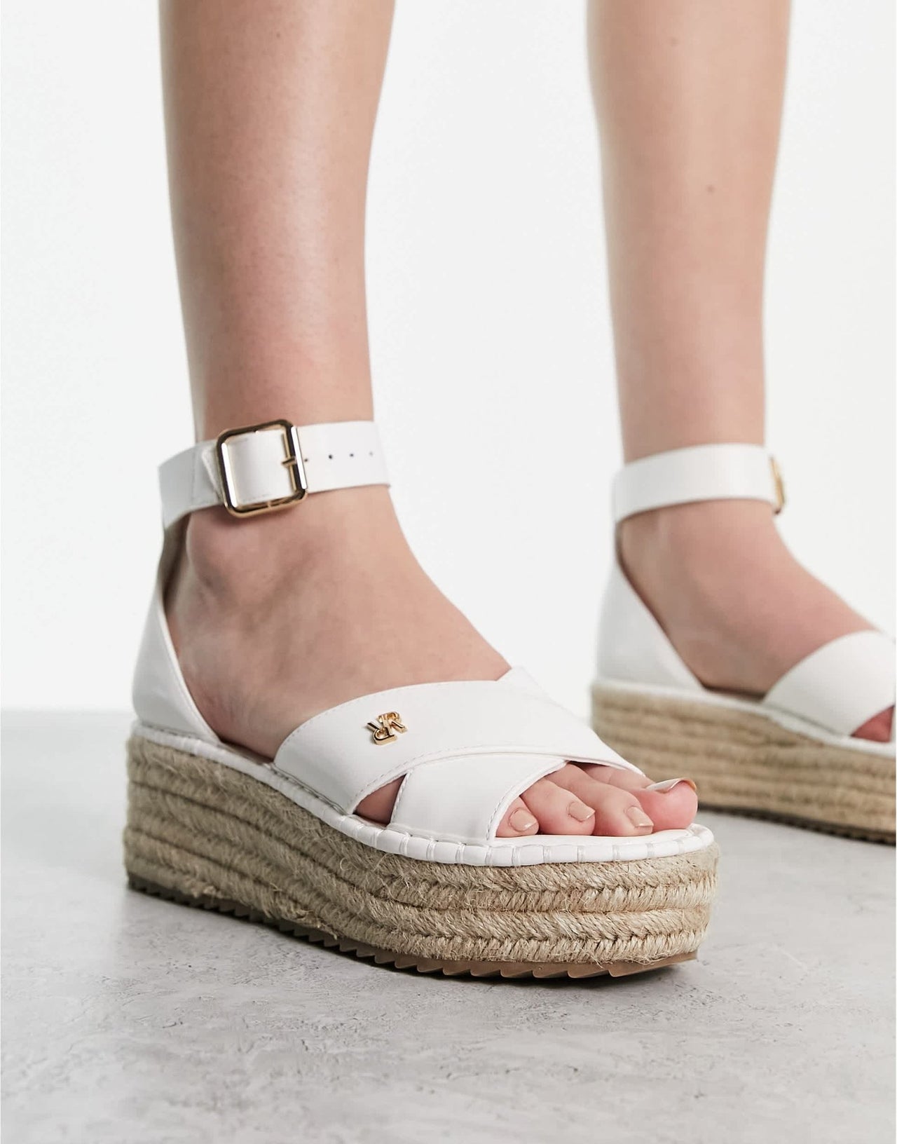 River Island espadrille flatform sandal in white - ASOS Sample Sale EU Store