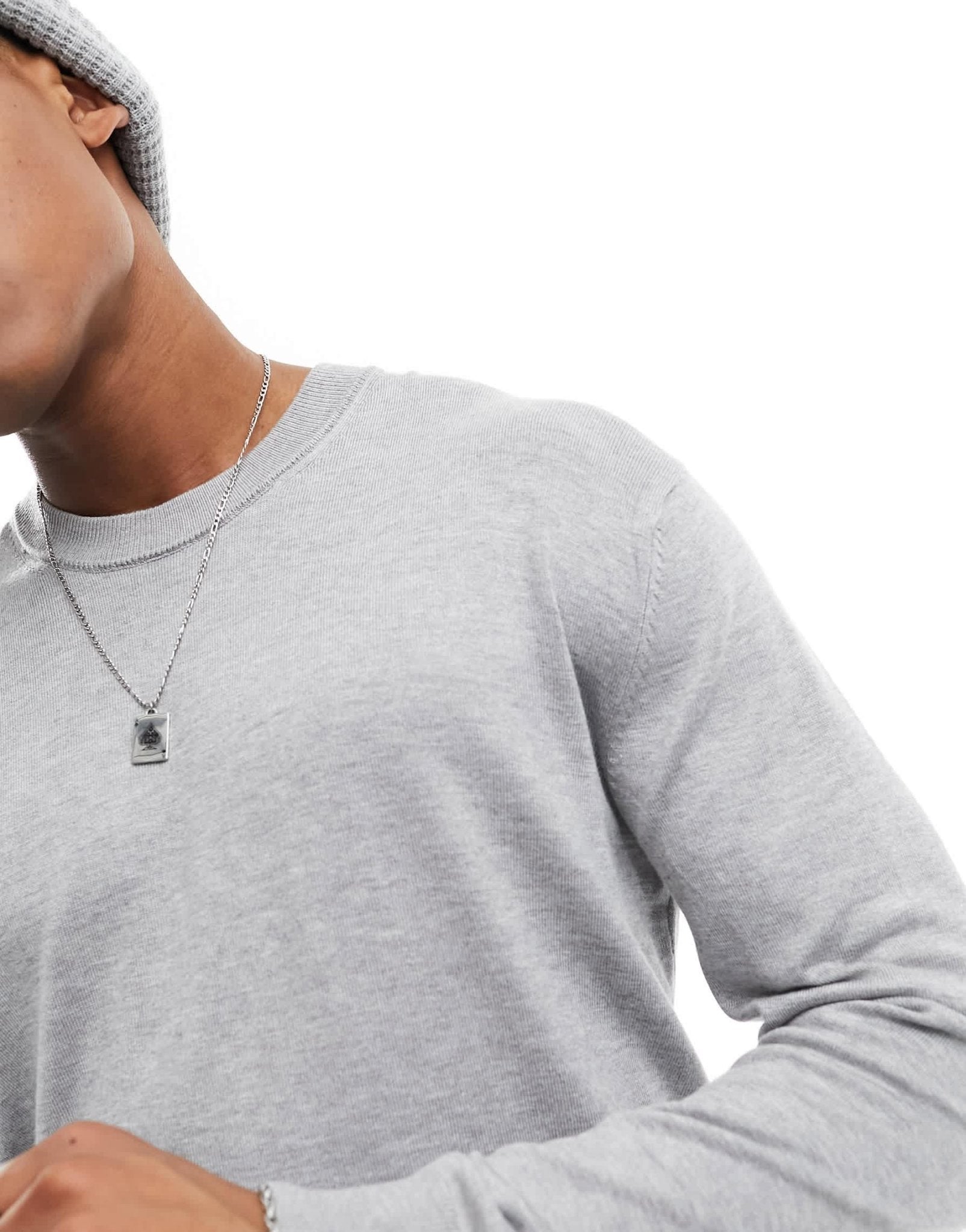 River Island essential crew neck sweatshirt in grey marl - ASOS Sample Sale EU Store