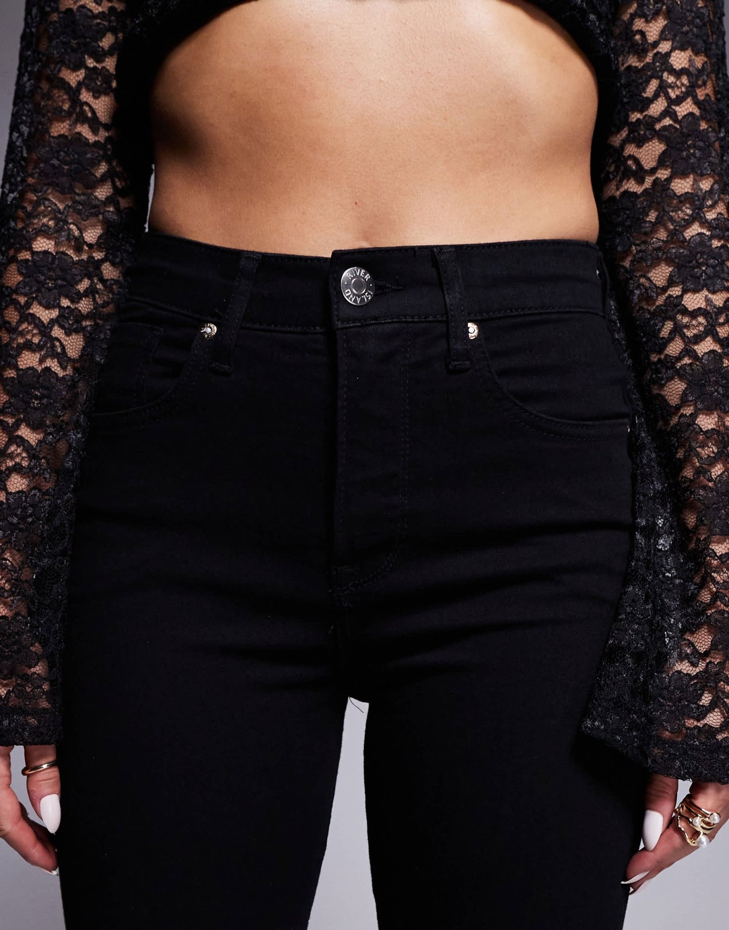 River Island flare jean in black - ASOS Sample Sale EU Store