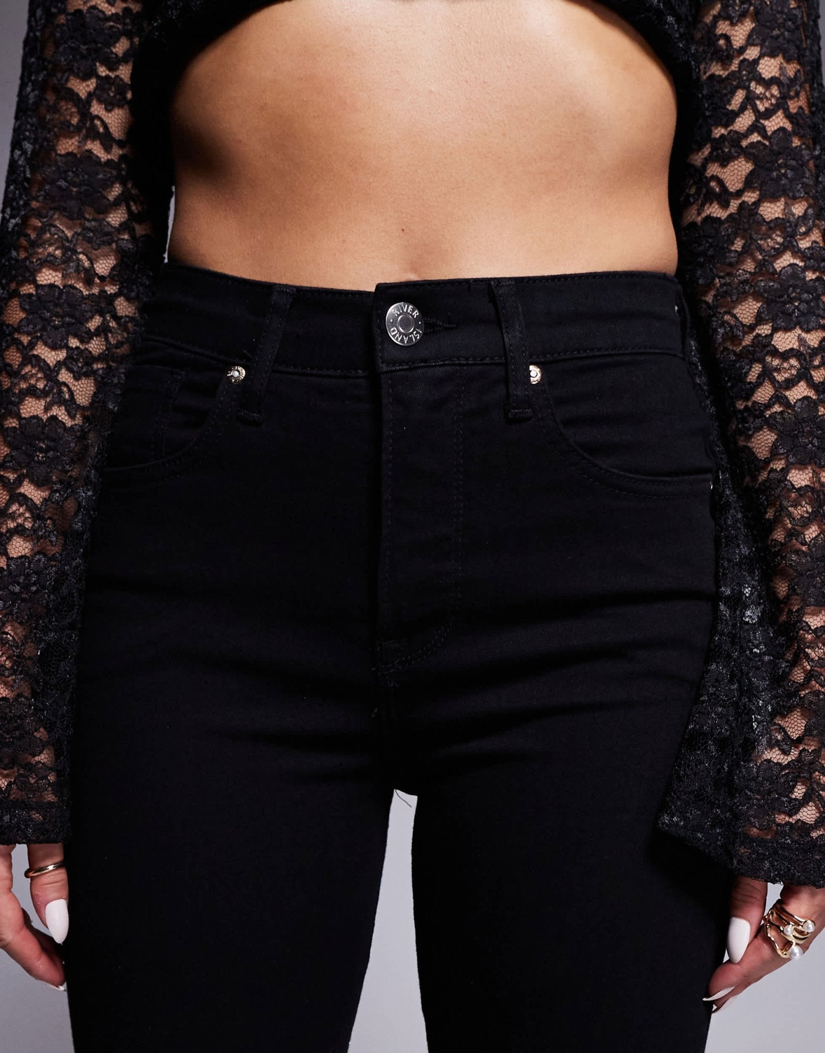 River Island flare jean in black - ASOS Sample Sale EU Store