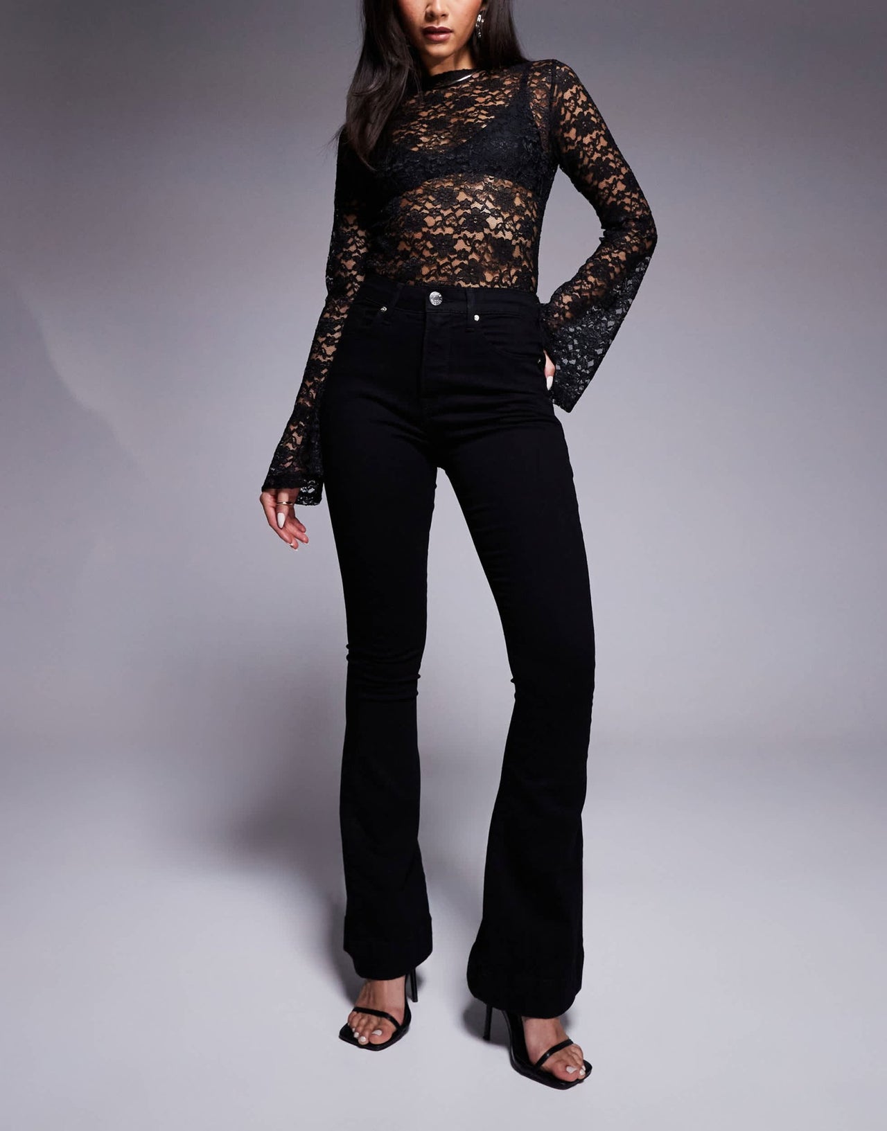 River Island flare jean in black - ASOS Sample Sale EU Store